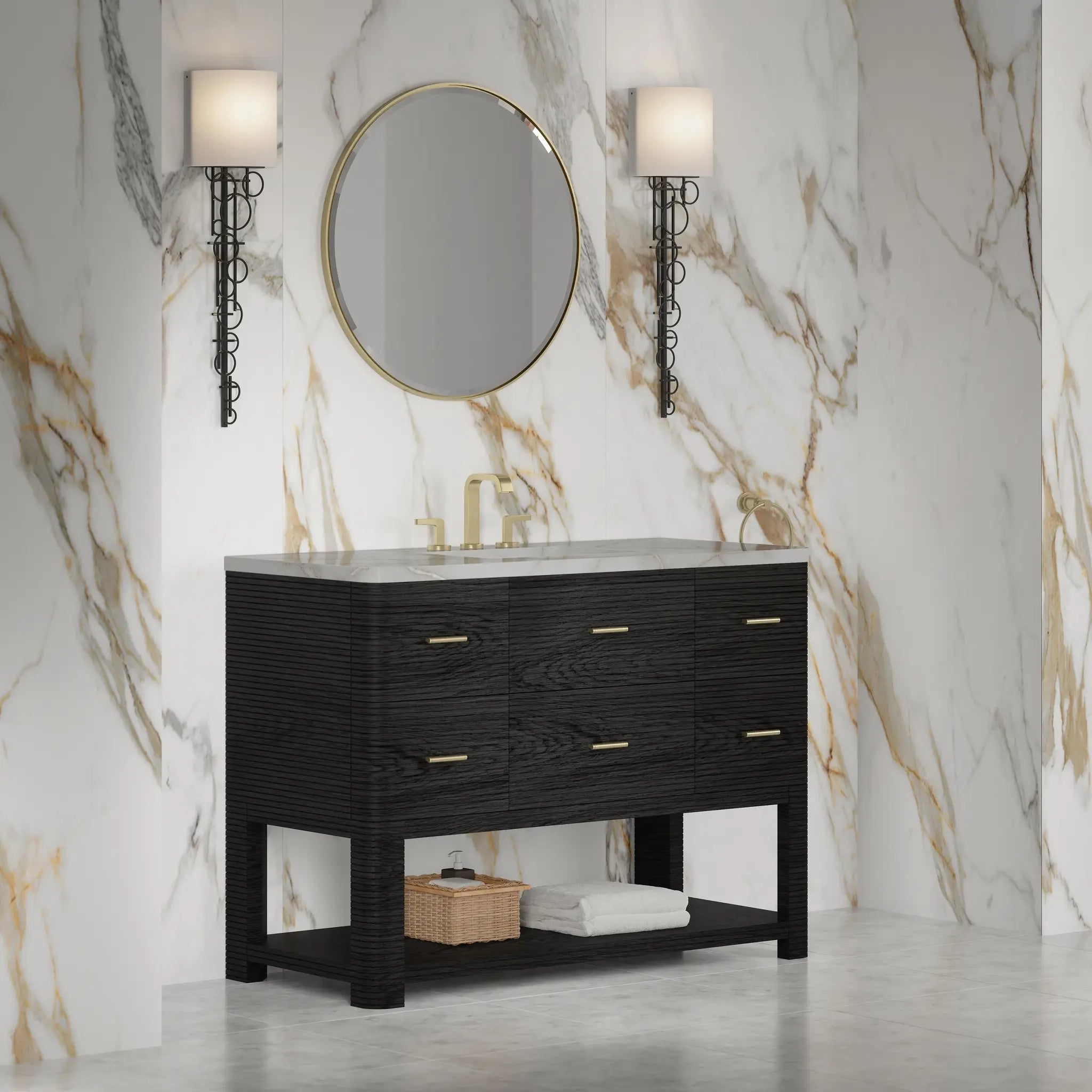 48 Lucian Single Vanity In Carbon Oak Standard Victorian Silver Silestone 8 Widespread 3