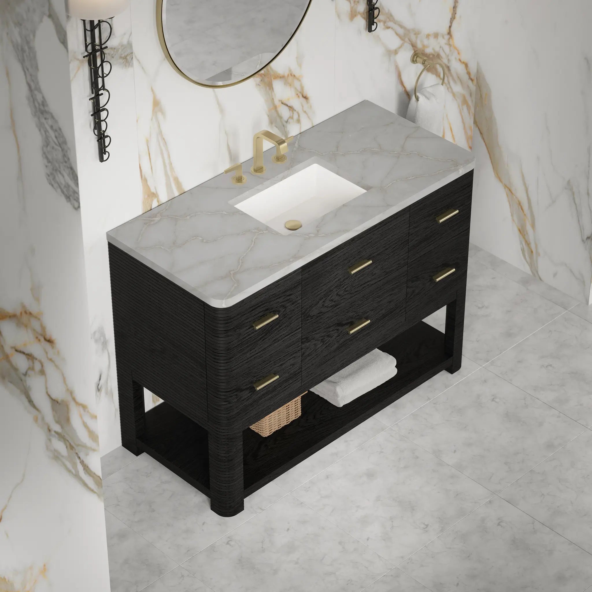 48 Lucian Single Vanity In Carbon Oak Standard Victorian Silver Silestone 8 Widespread 5