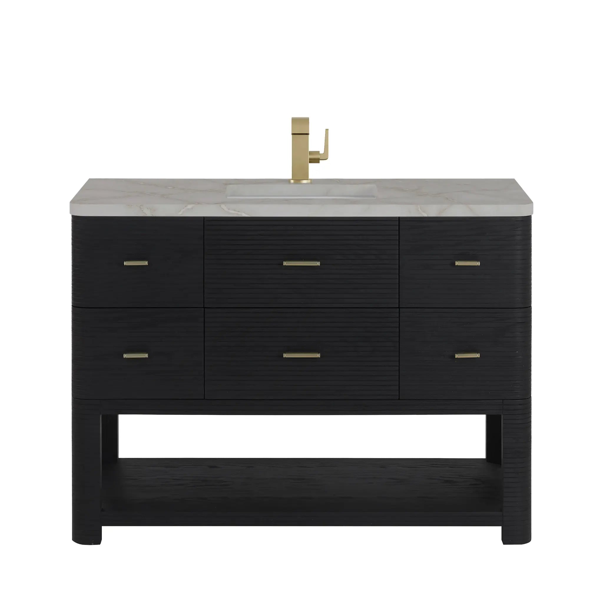 48 Lucian Single Vanity In Carbon Oak Standard Victorian Silver Silestone Single Hole 1