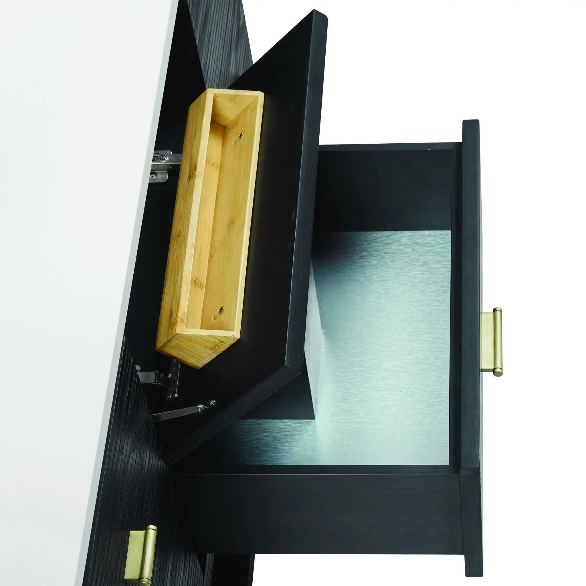 48 Lucian Single Vanity In Carbon Oak Standard Victorian Silver Silestone Single Hole 12