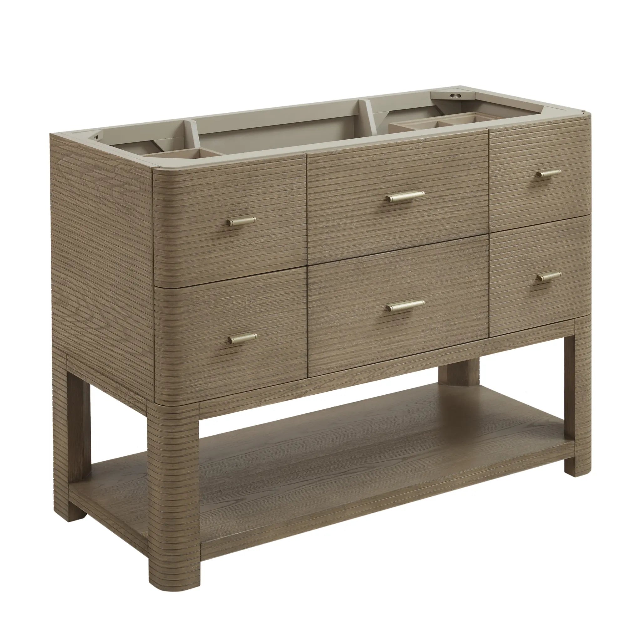48 Lucian Single Vanity In Pebble Oak Standard Cabinet Only No Top 1