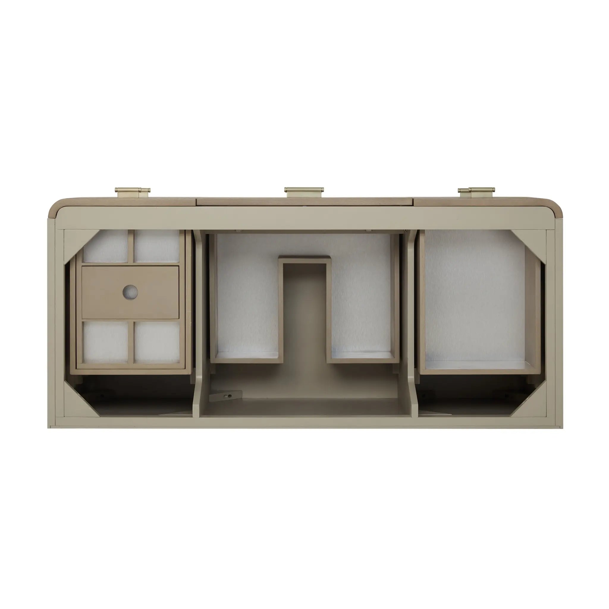 48 Lucian Single Vanity In Pebble Oak Standard Cabinet Only No Top 3