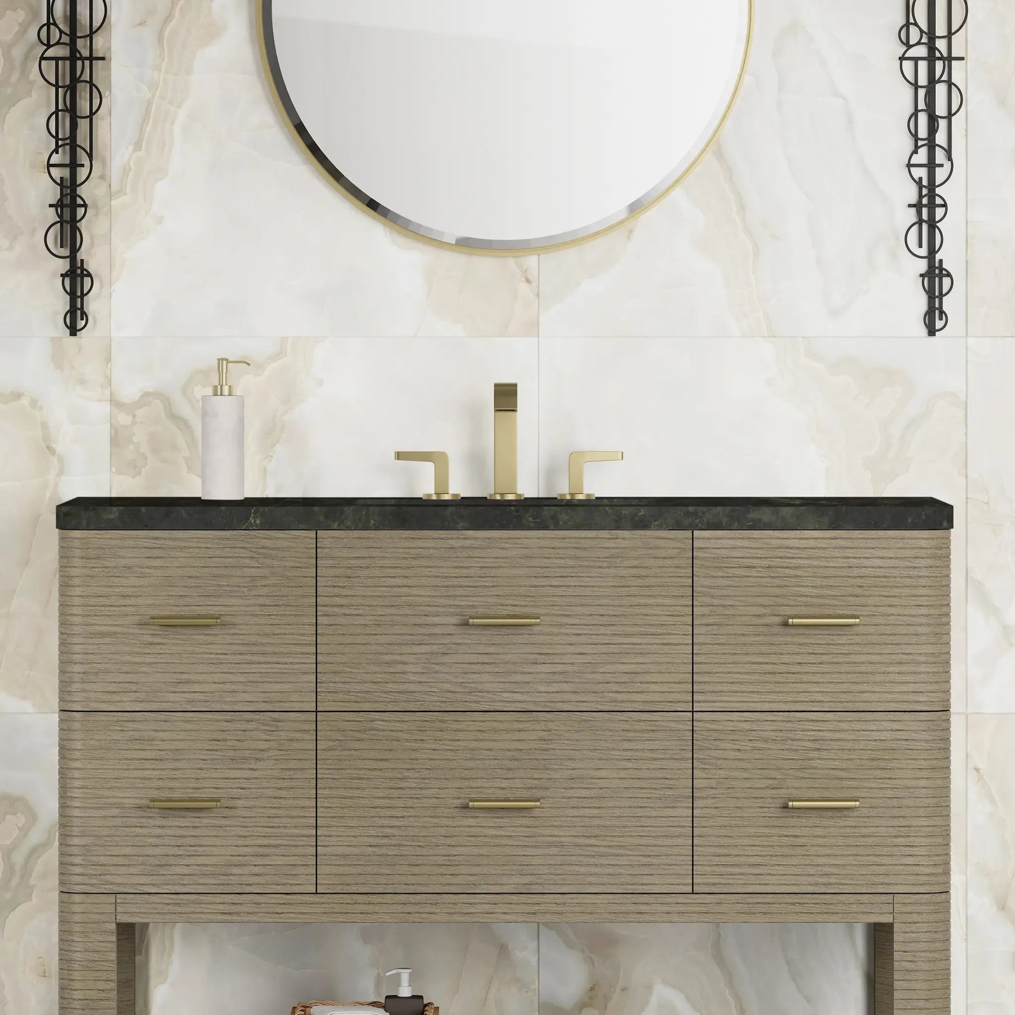 48 Lucian Single Vanity In Pebble Oak Standard Phantome Eclos 8 Widespread 2