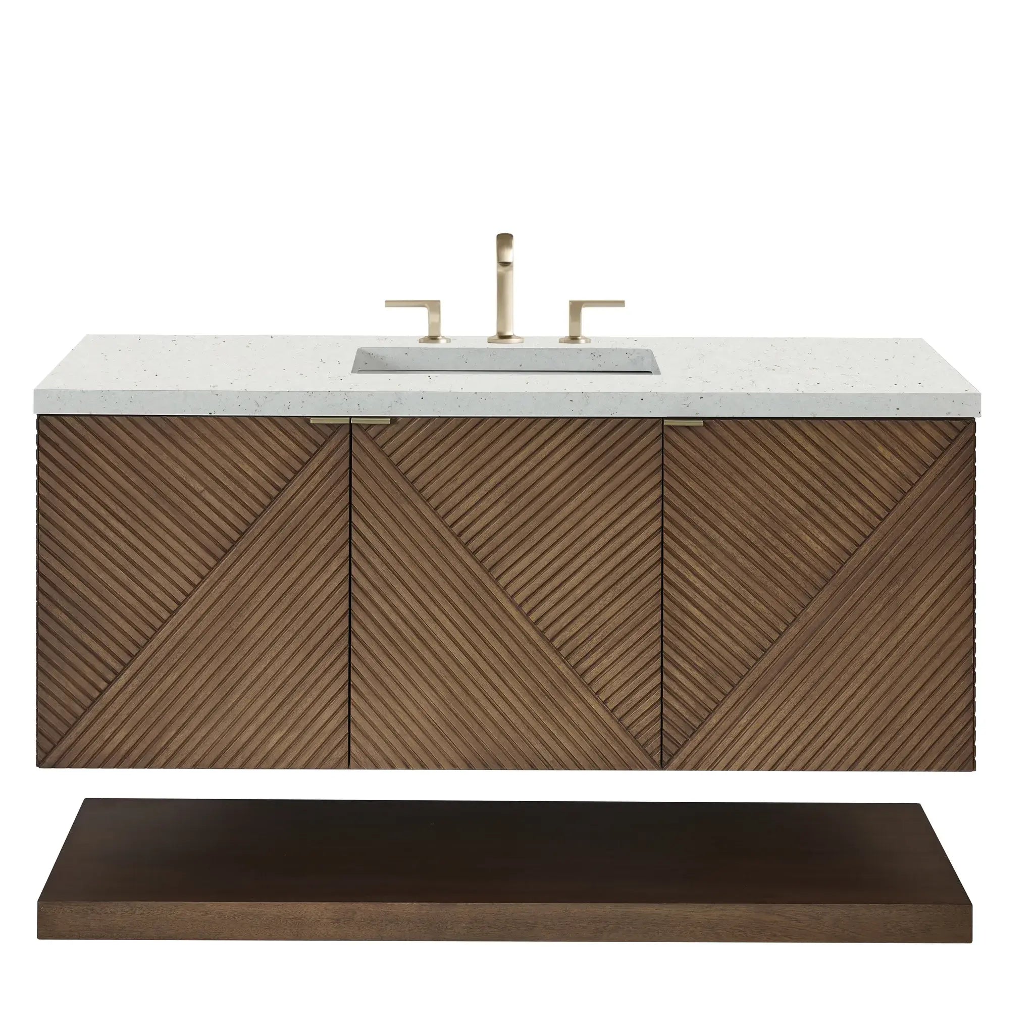 48" Marcello Single Vanity in Chestnut-Lime Delight Silestone-8" Widespread image 1