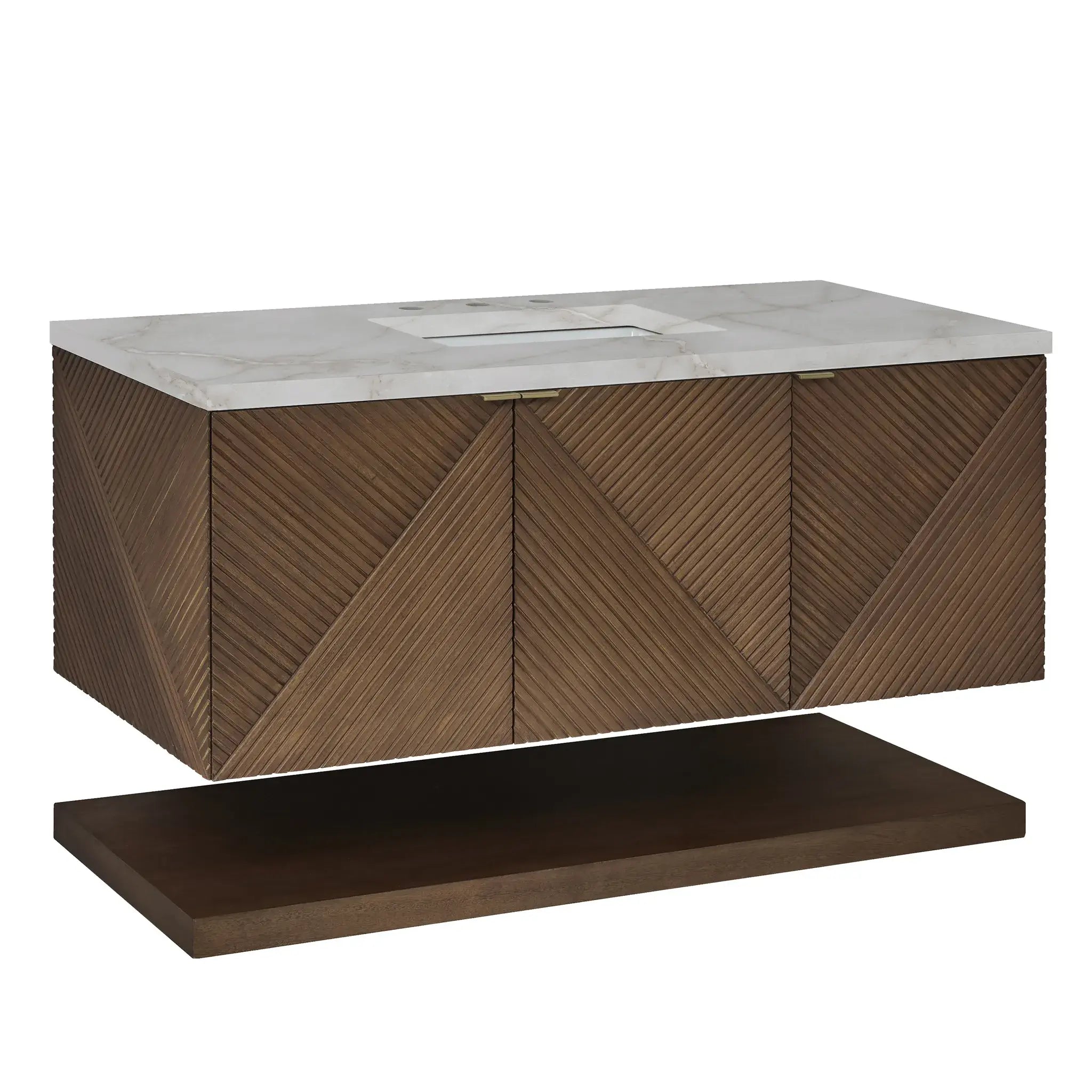 48" Marcello Single Vanity in Chestnut-Victorian Silver Silestone-8" Widespread image 8