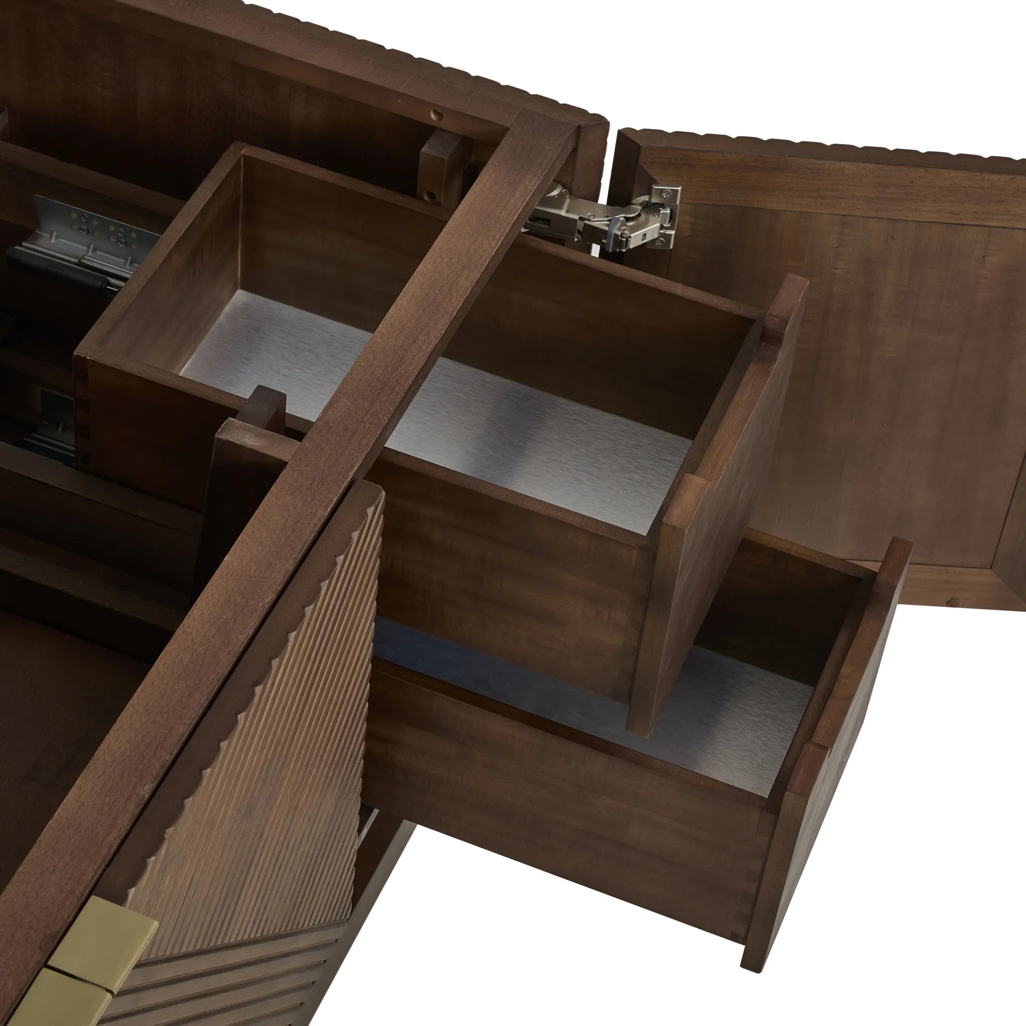 48" Marcello Single Vanity in Chestnut w/FreePower Wireless Charger-Eternal Jasmine Pearl Silestone-8" Widespread image 11