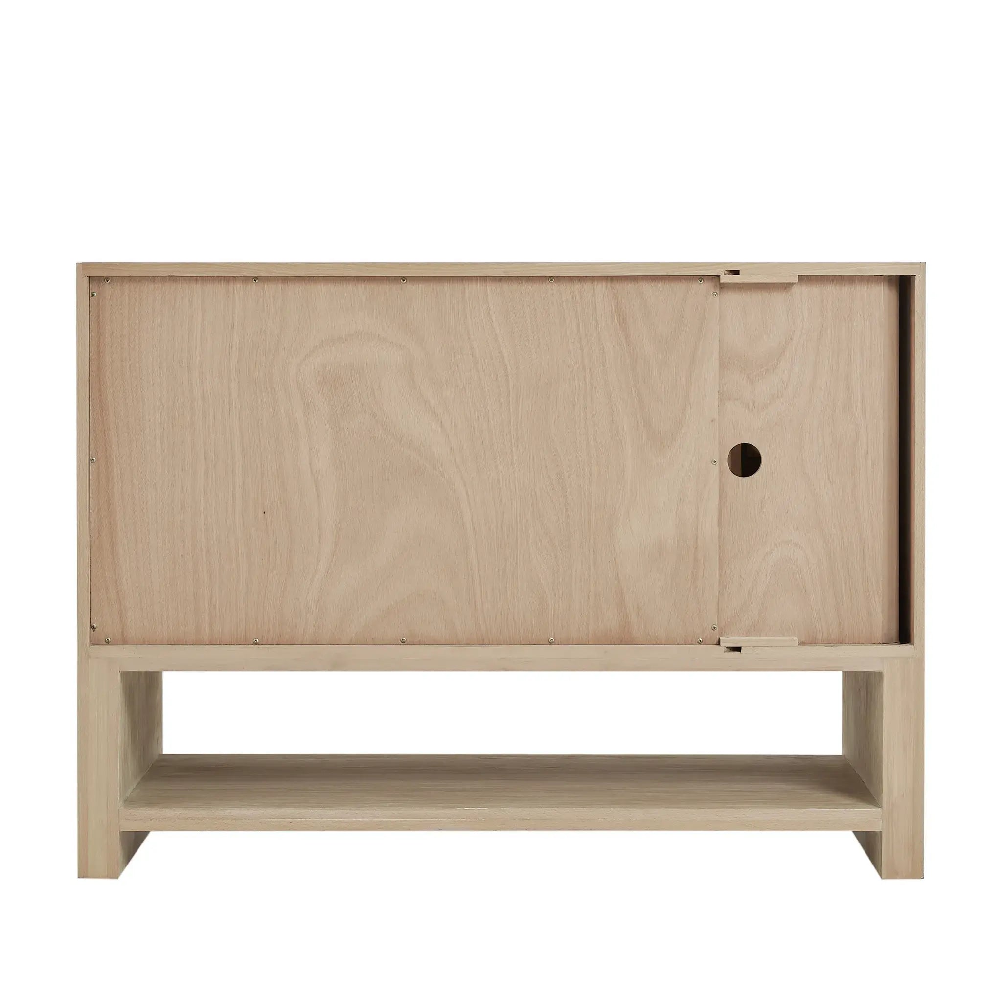 48" Marigot Single Vanity in Sunwashed Oak-Victorian Silver Silestone-8" Widespread image 9