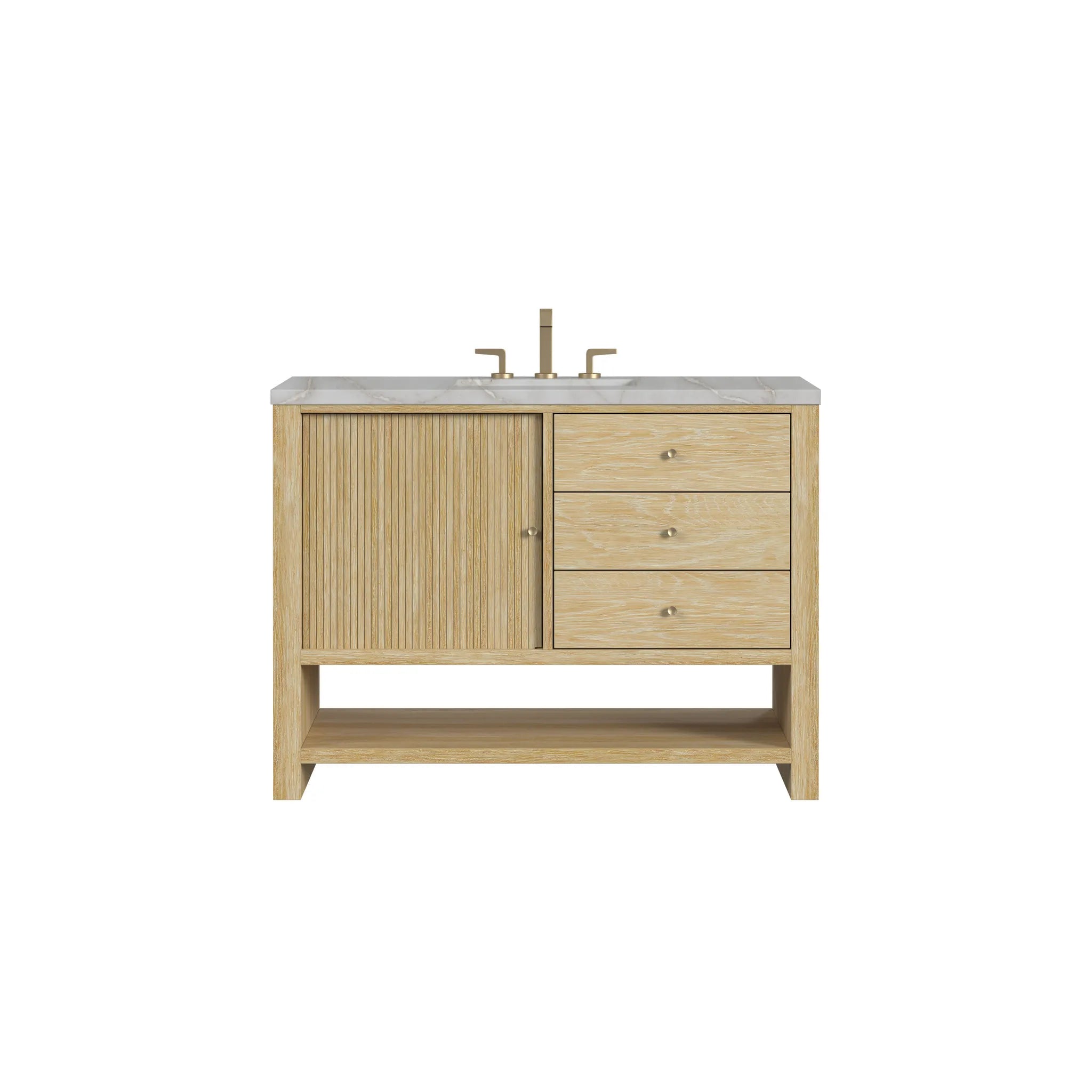 48" Marigot Single Vanity in Sunwashed Oak by James Martin Vanities - AURA Modern Home