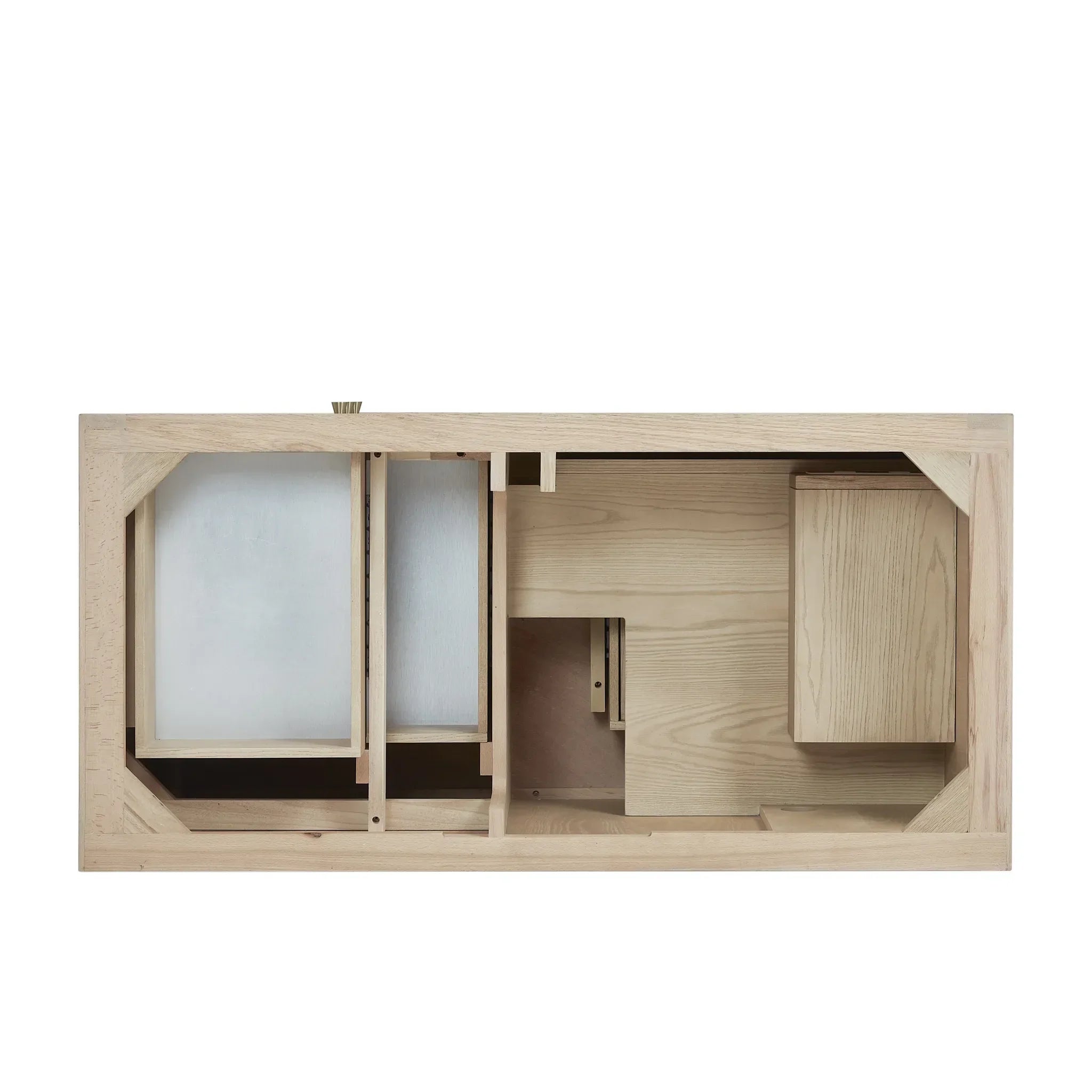 48" Marigot Single Vanity in Sunwashed Oak Wireless Charger-Eternal Jasmine Pearl Silestone-8" Widespread image 7