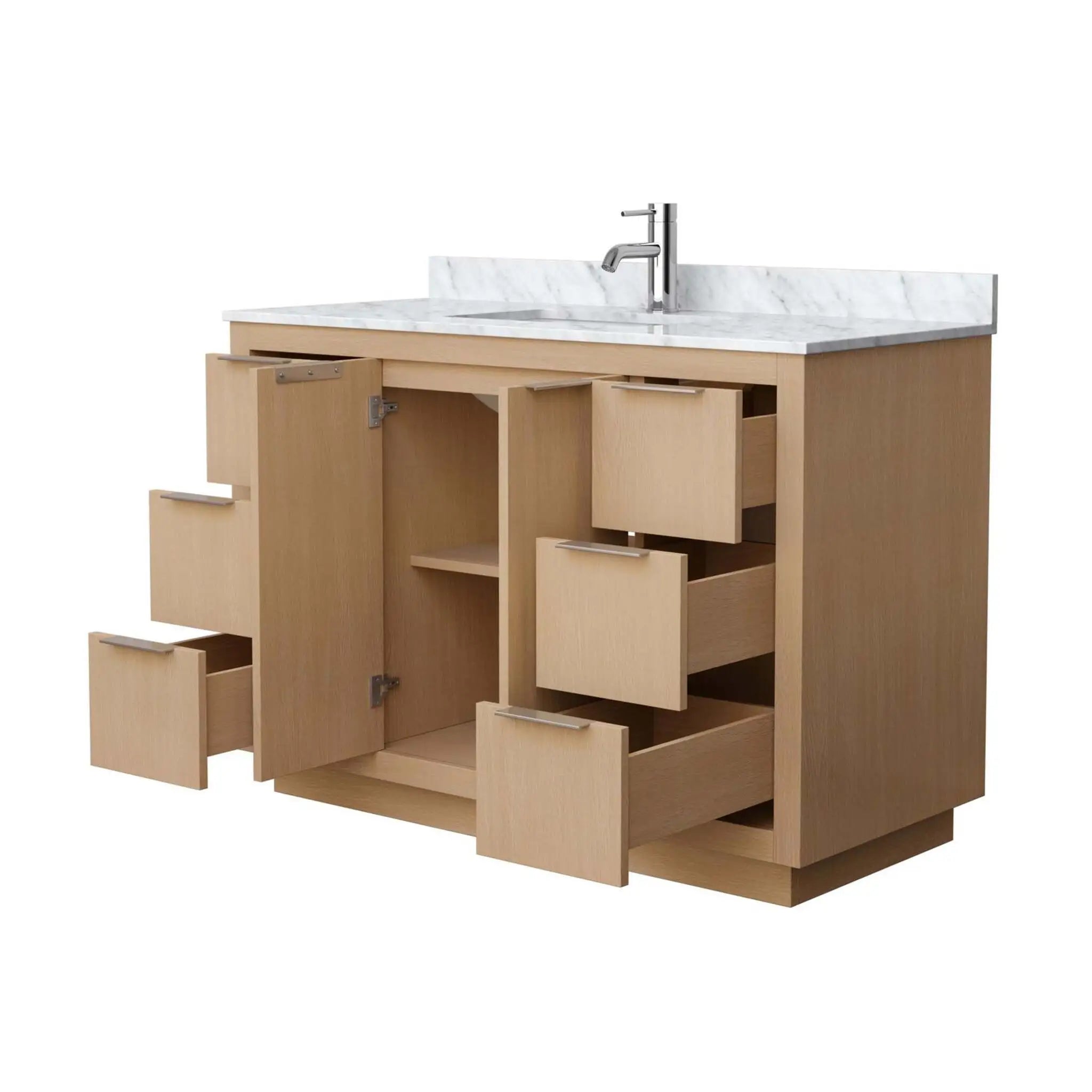 48" Maroni Single Bathroom Vanity in Light Straw with Brushed Nickel Trim by Wyndham