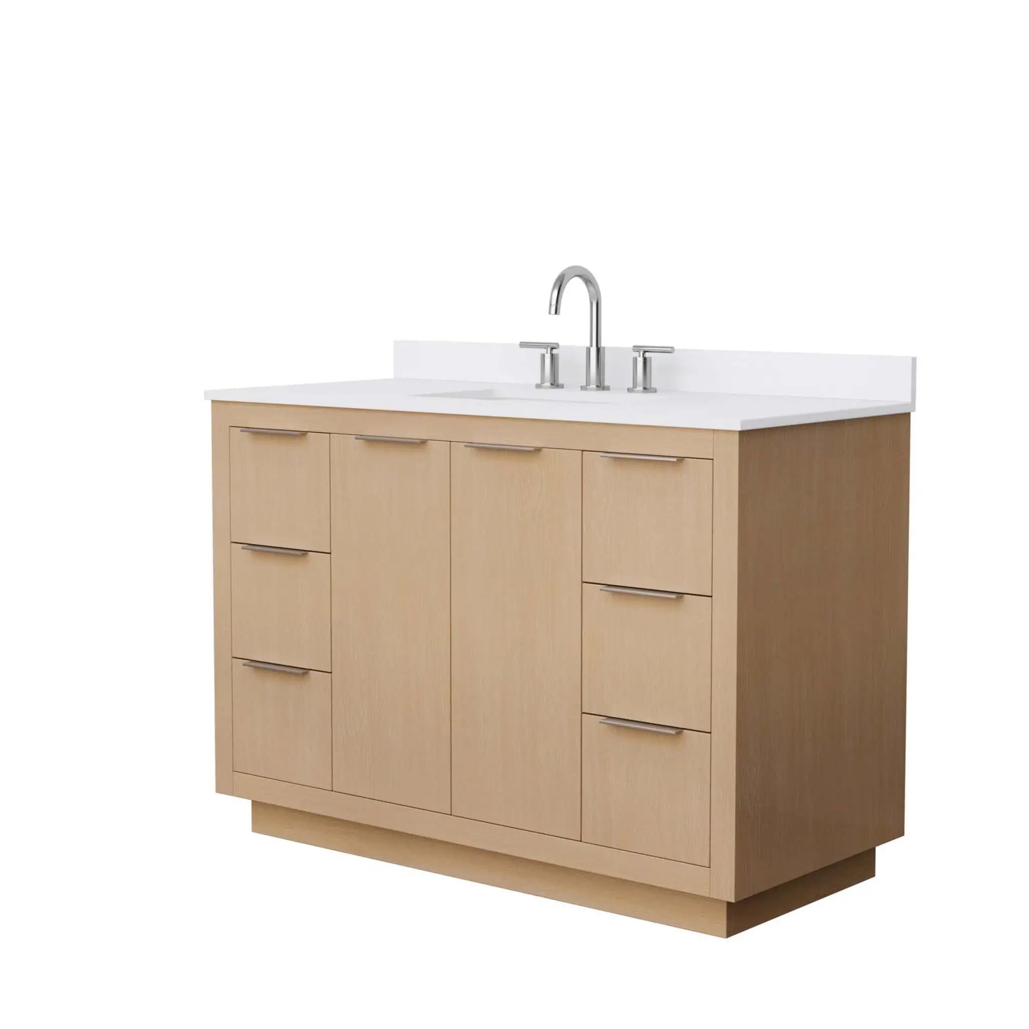 48" Maroni Single Bathroom Vanity in Light Straw with Brushed Nickel Trim by Wyndham
