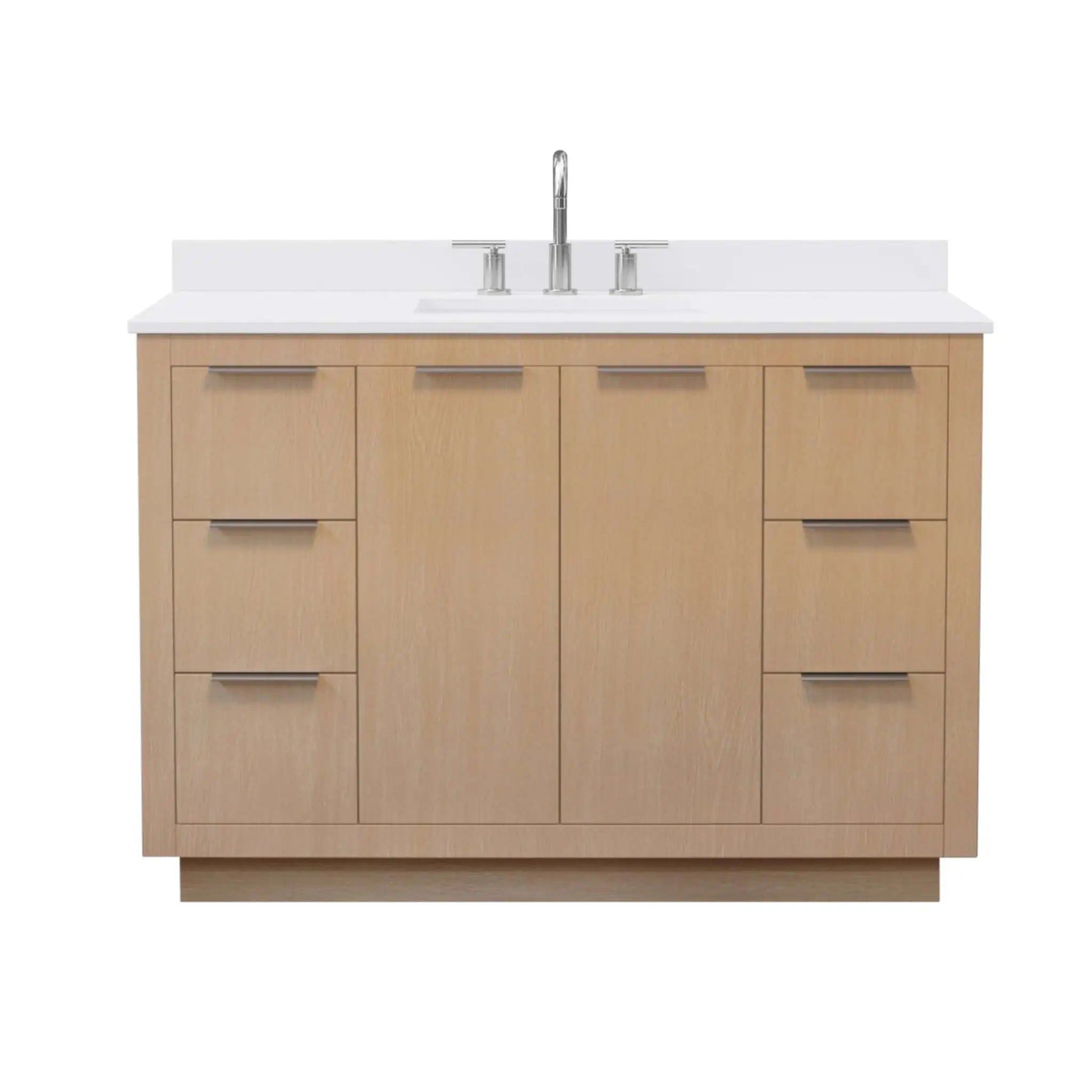 48" Maroni Single Bathroom Vanity in Light Straw with Brushed Nickel Trim by Wyndham