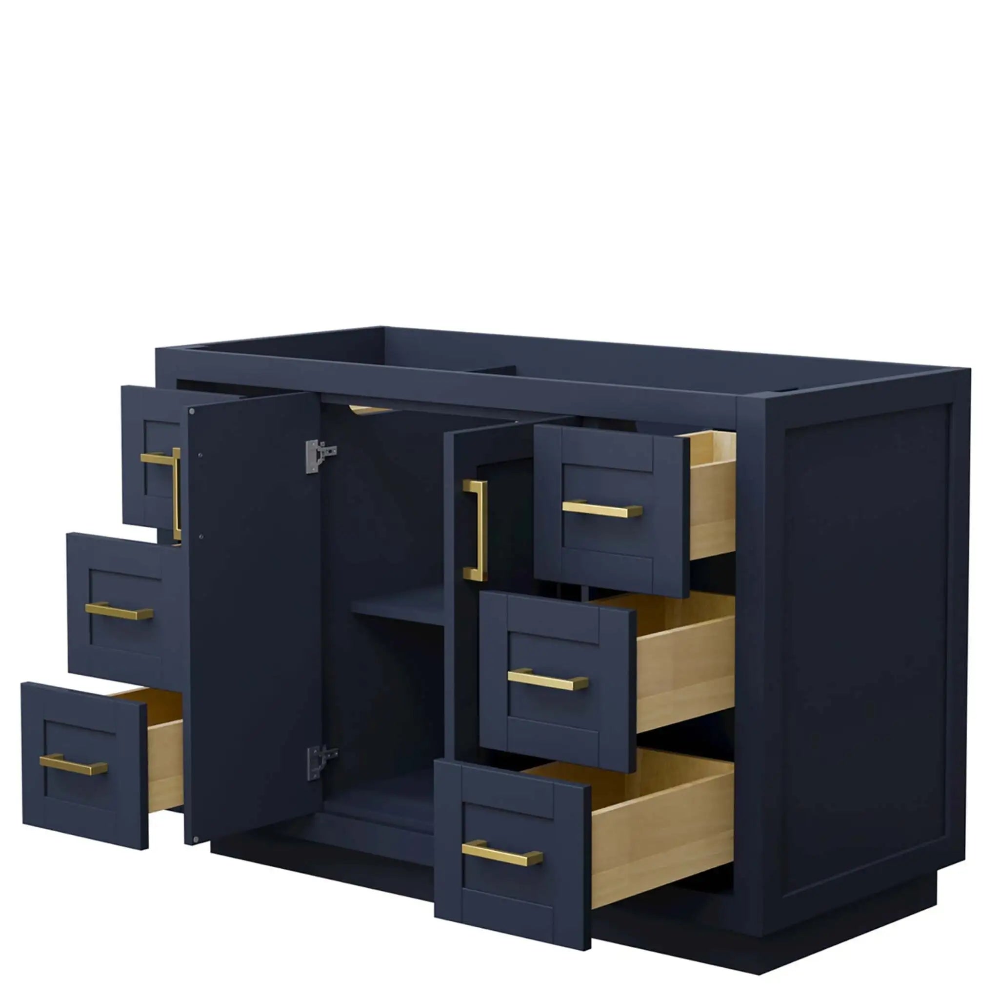48" Miranda Single Bathroom Vanity in Dark Blue with Brushed Gold Trim by Wyndham