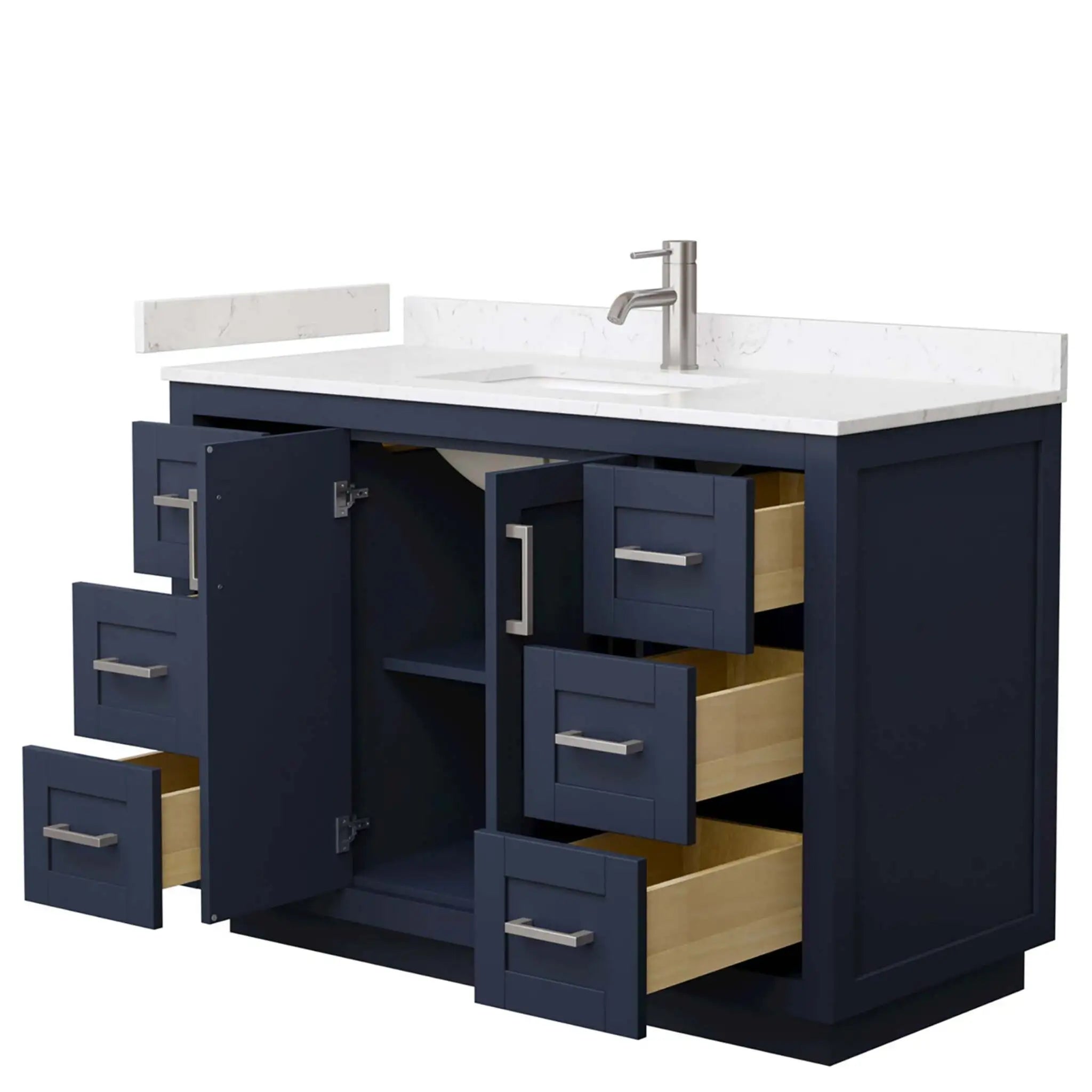 48" Miranda Single Bathroom Vanity in Dark Blue with Brushed Nickel Trim by Wyndham