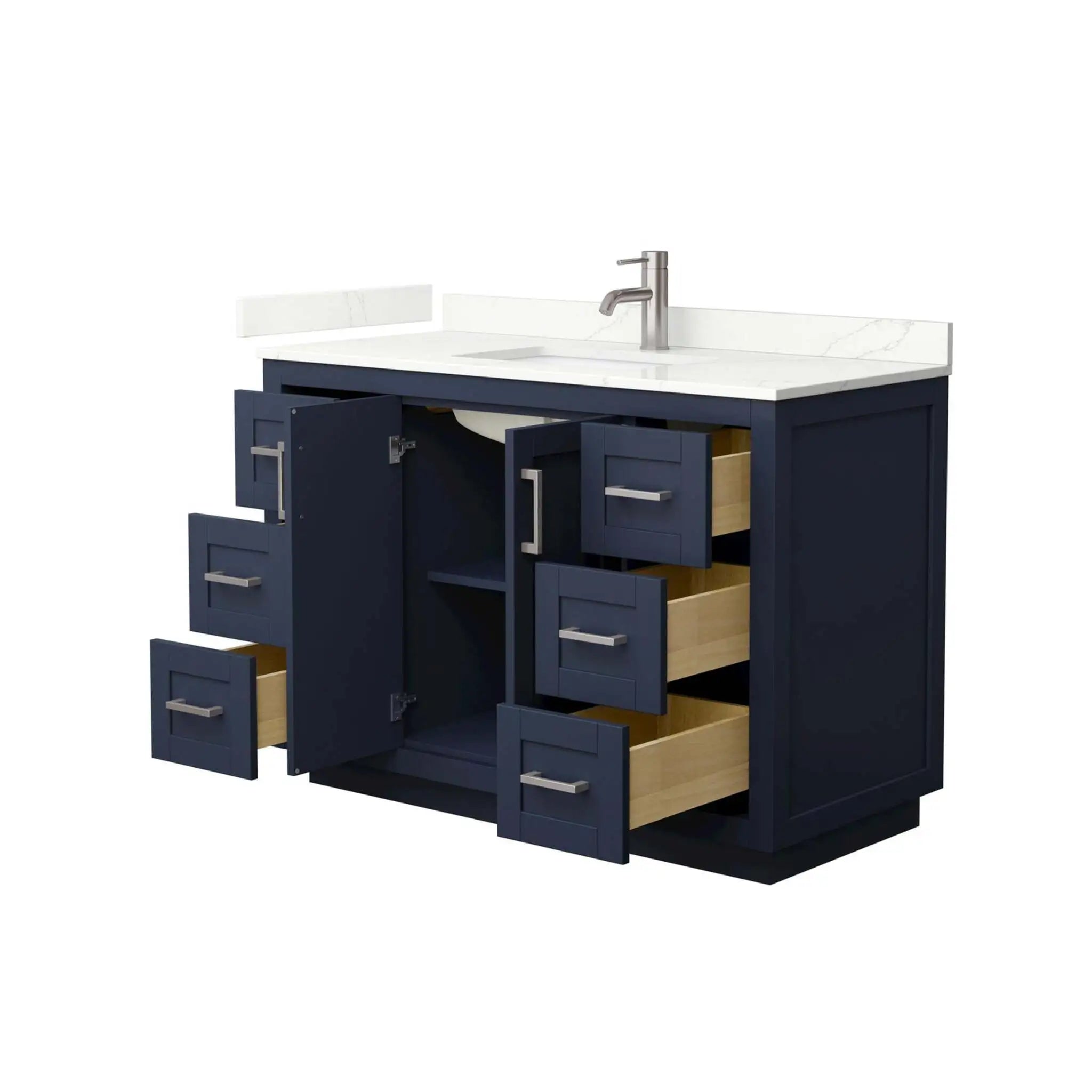 48" Miranda Single Bathroom Vanity in Dark Blue with Brushed Nickel Trim by Wyndham