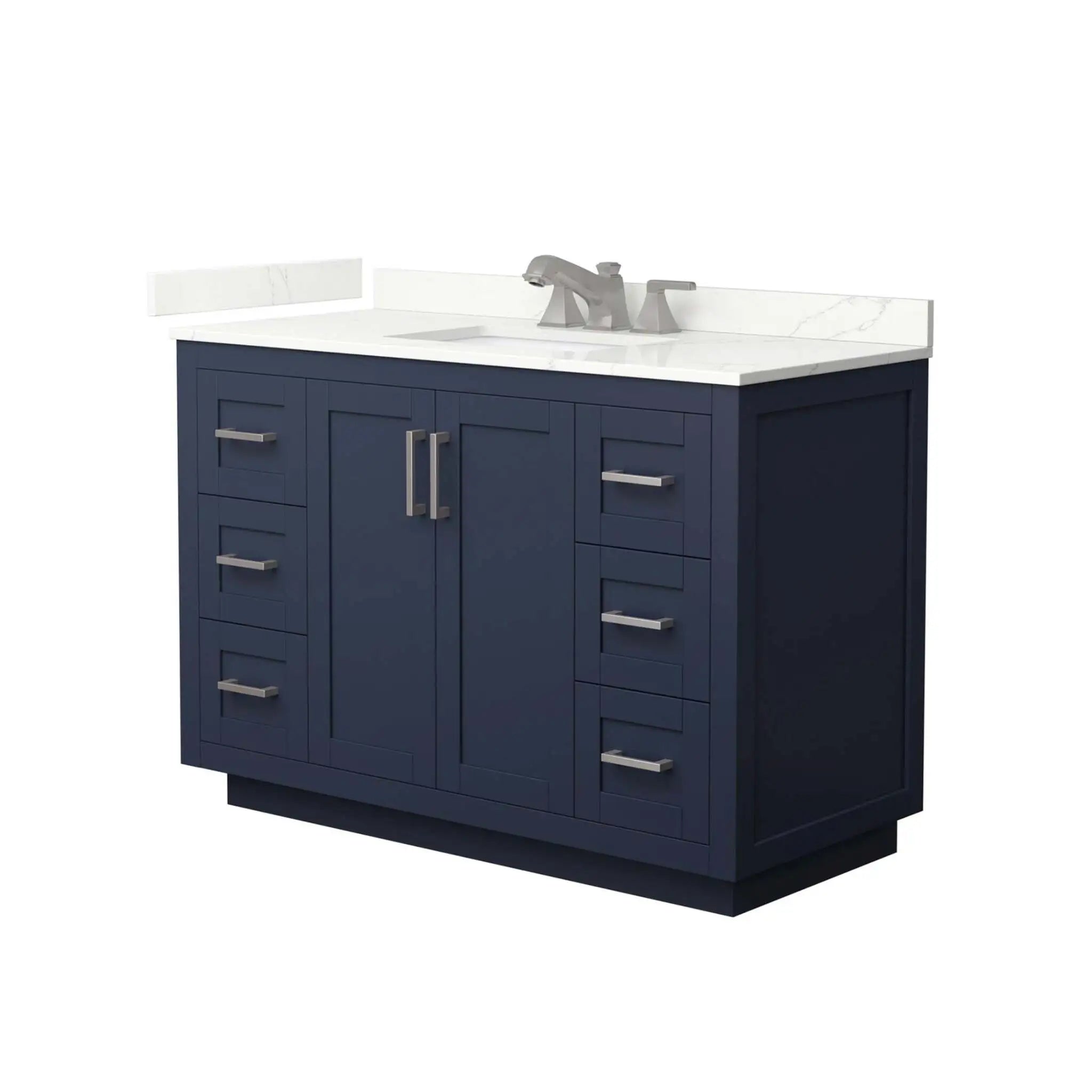 48" Miranda Single Bathroom Vanity in Dark Blue with Brushed Nickel Trim by Wyndham