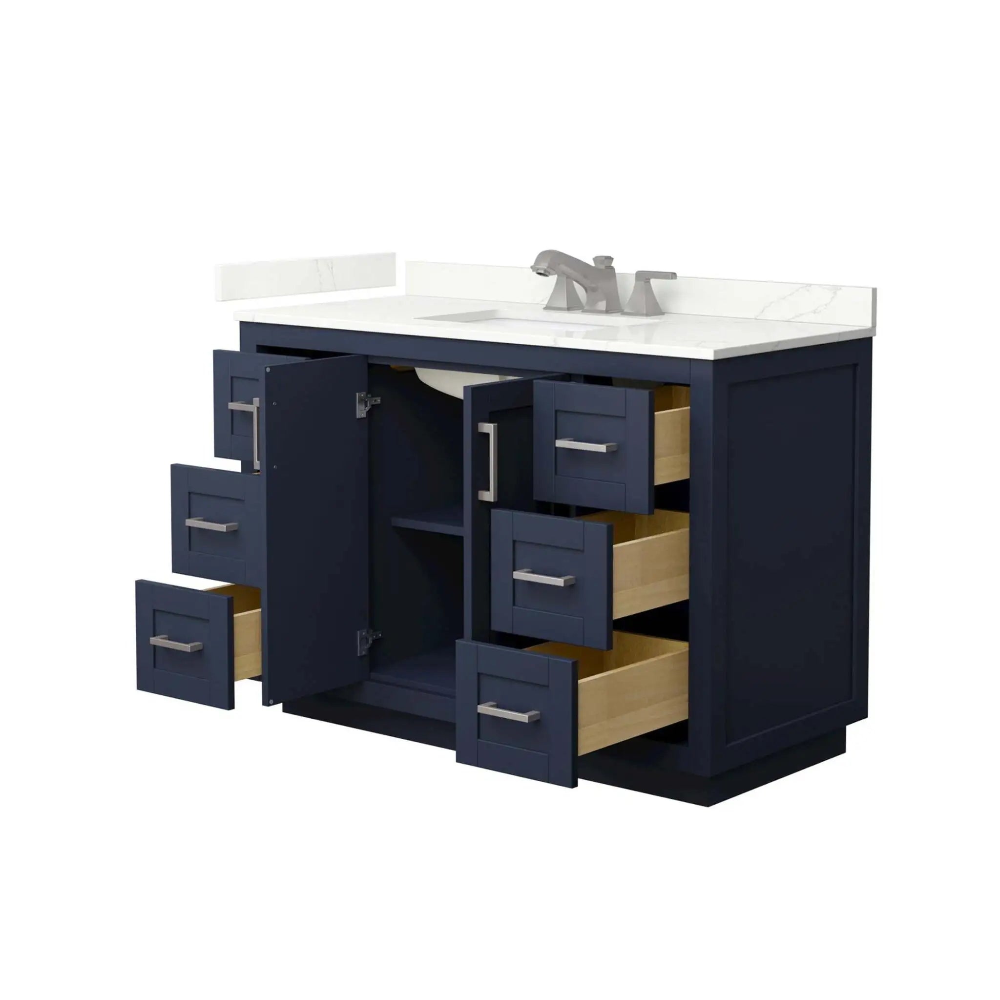 48" Miranda Single Bathroom Vanity in Dark Blue with Brushed Nickel Trim by Wyndham