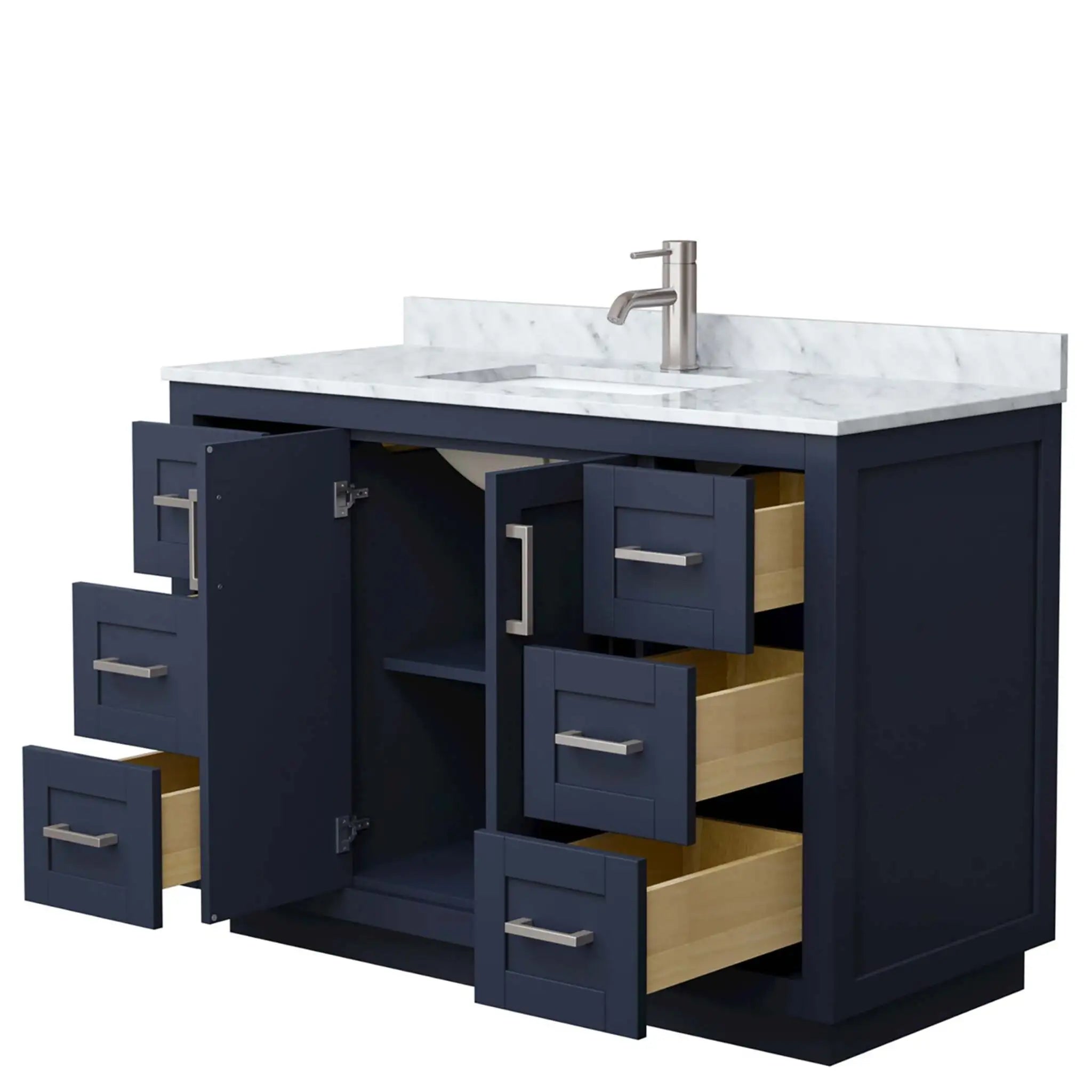 48" Miranda Single Bathroom Vanity in Dark Blue with Brushed Nickel Trim by Wyndham
