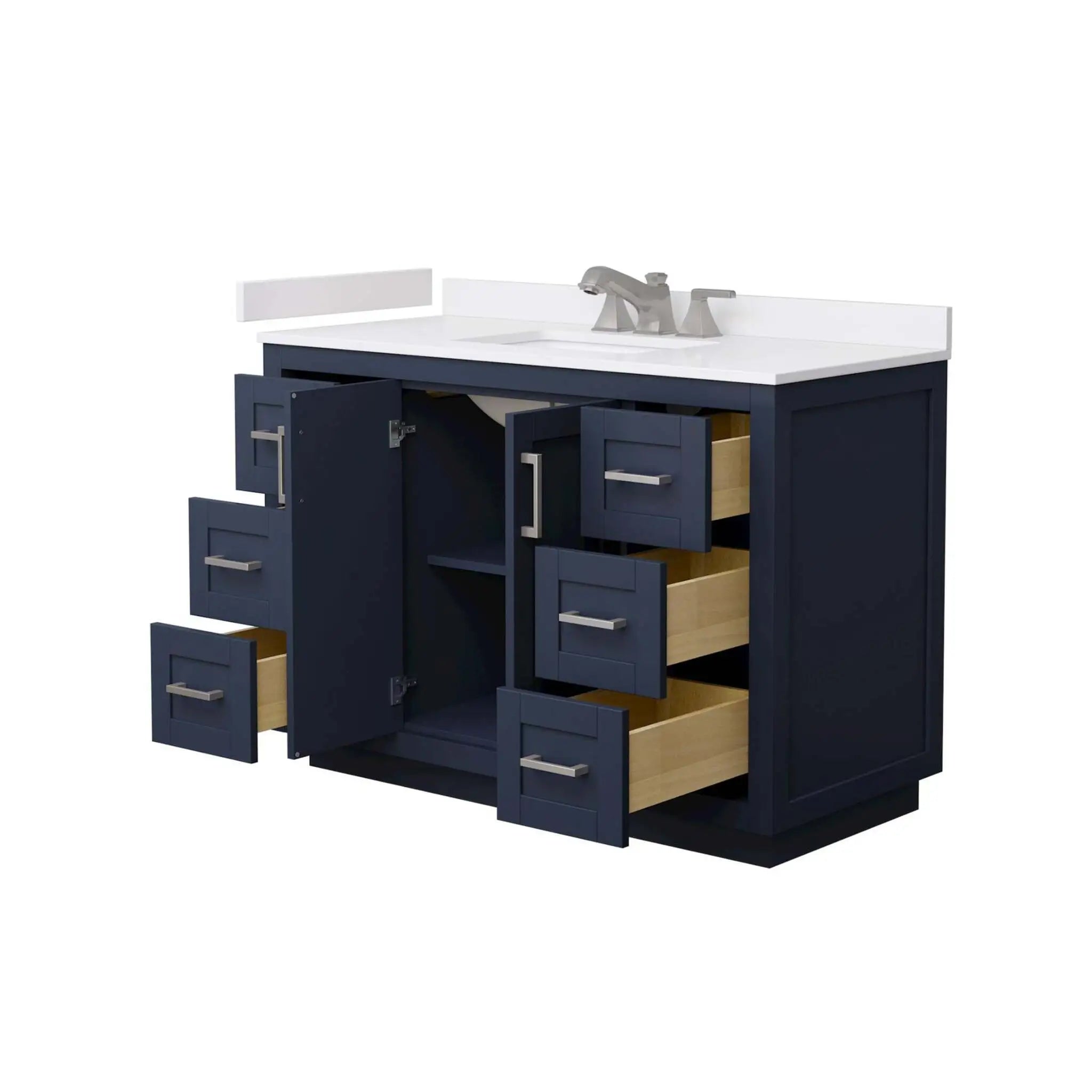 48" Miranda Single Bathroom Vanity in Dark Blue with Brushed Nickel Trim by Wyndham