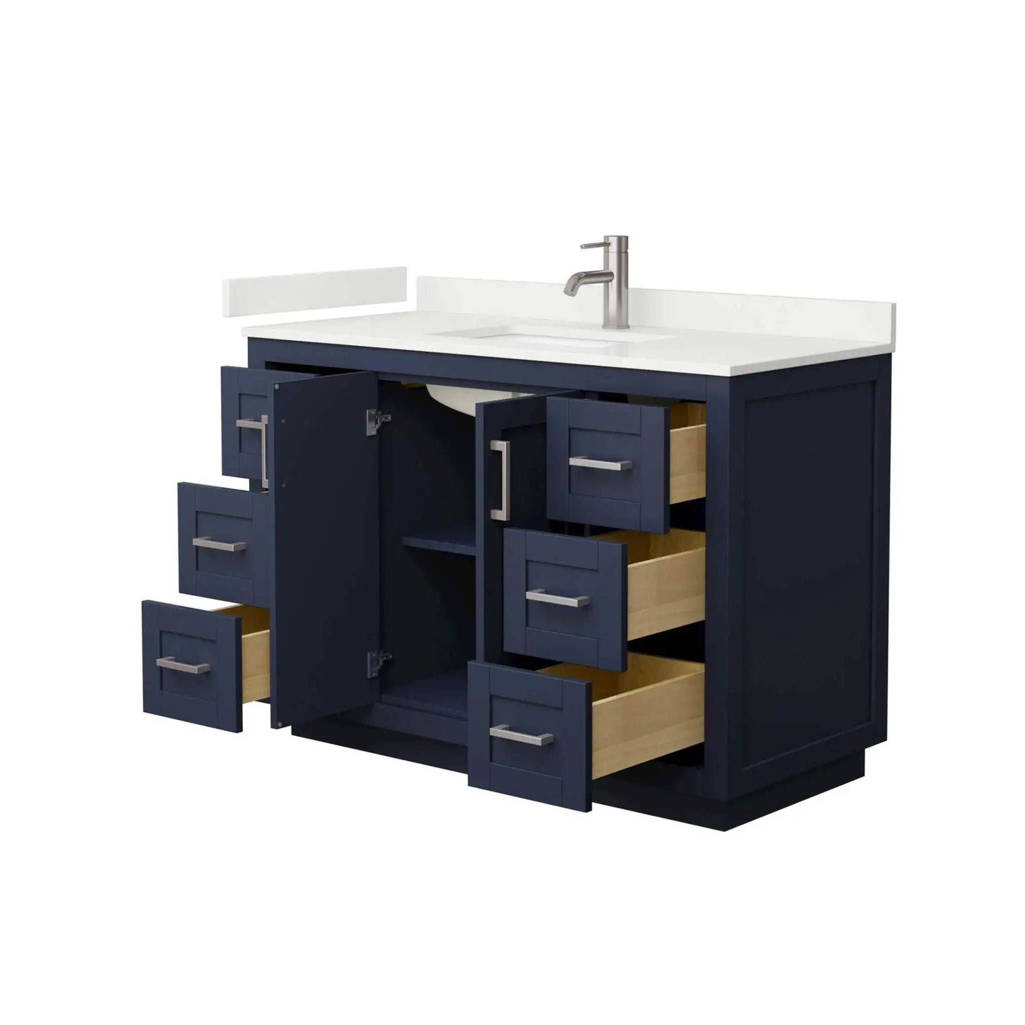 48" Miranda Single Bathroom Vanity in Dark Blue with Brushed Nickel Trim by Wyndham