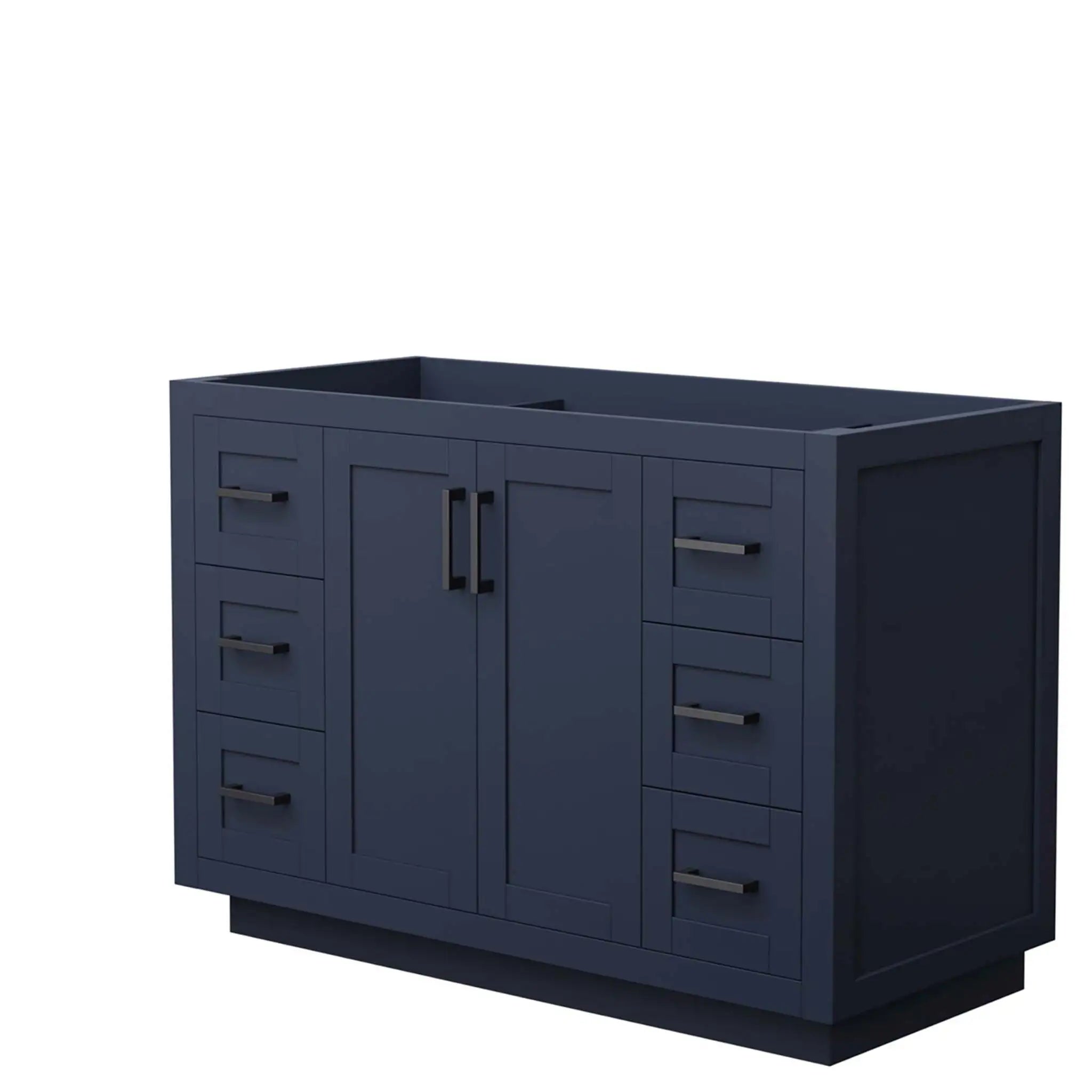 48" Miranda Single Bathroom Vanity in Dark Blue with Matte Black Trim by Wyndham