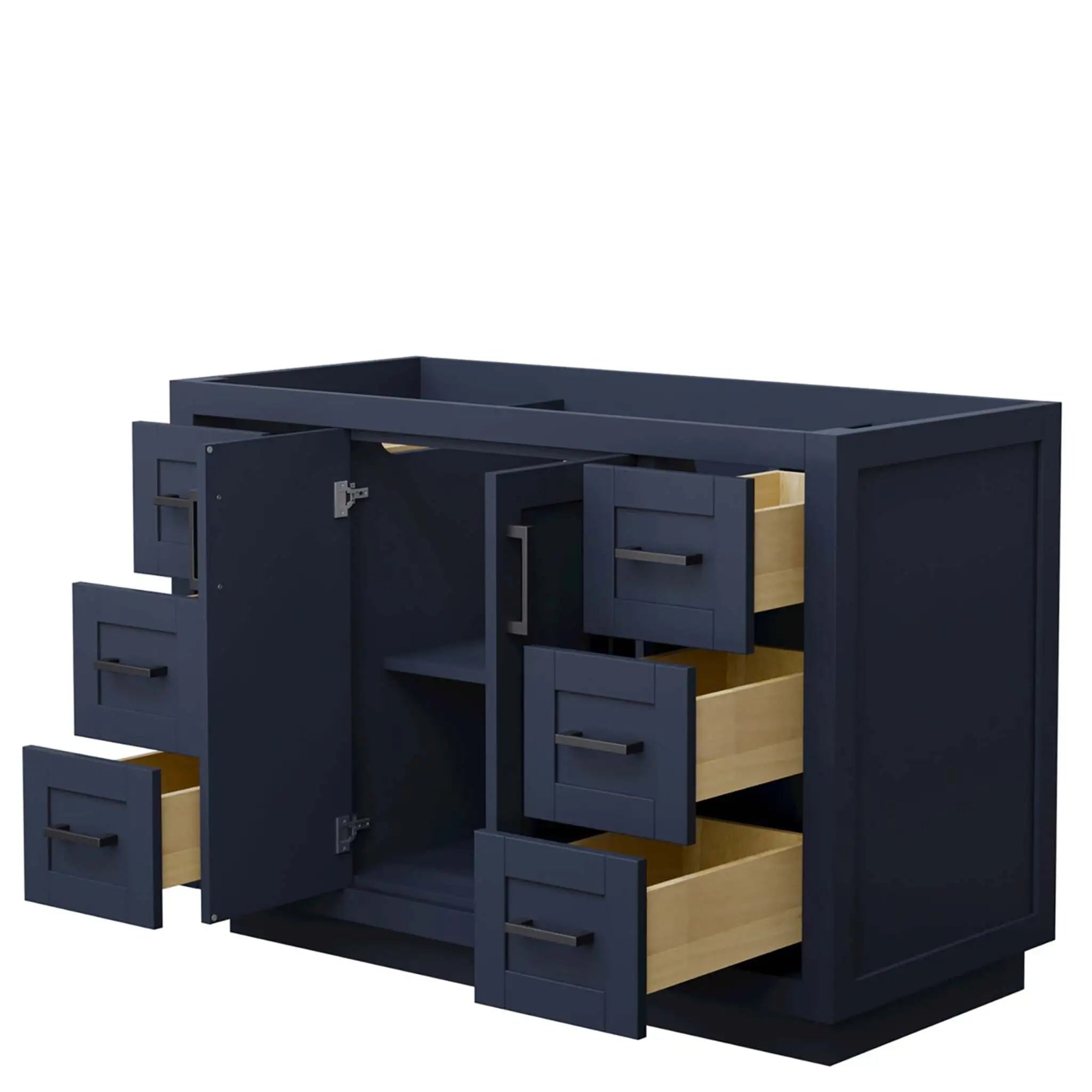 48" Miranda Single Bathroom Vanity in Dark Blue with Matte Black Trim by Wyndham