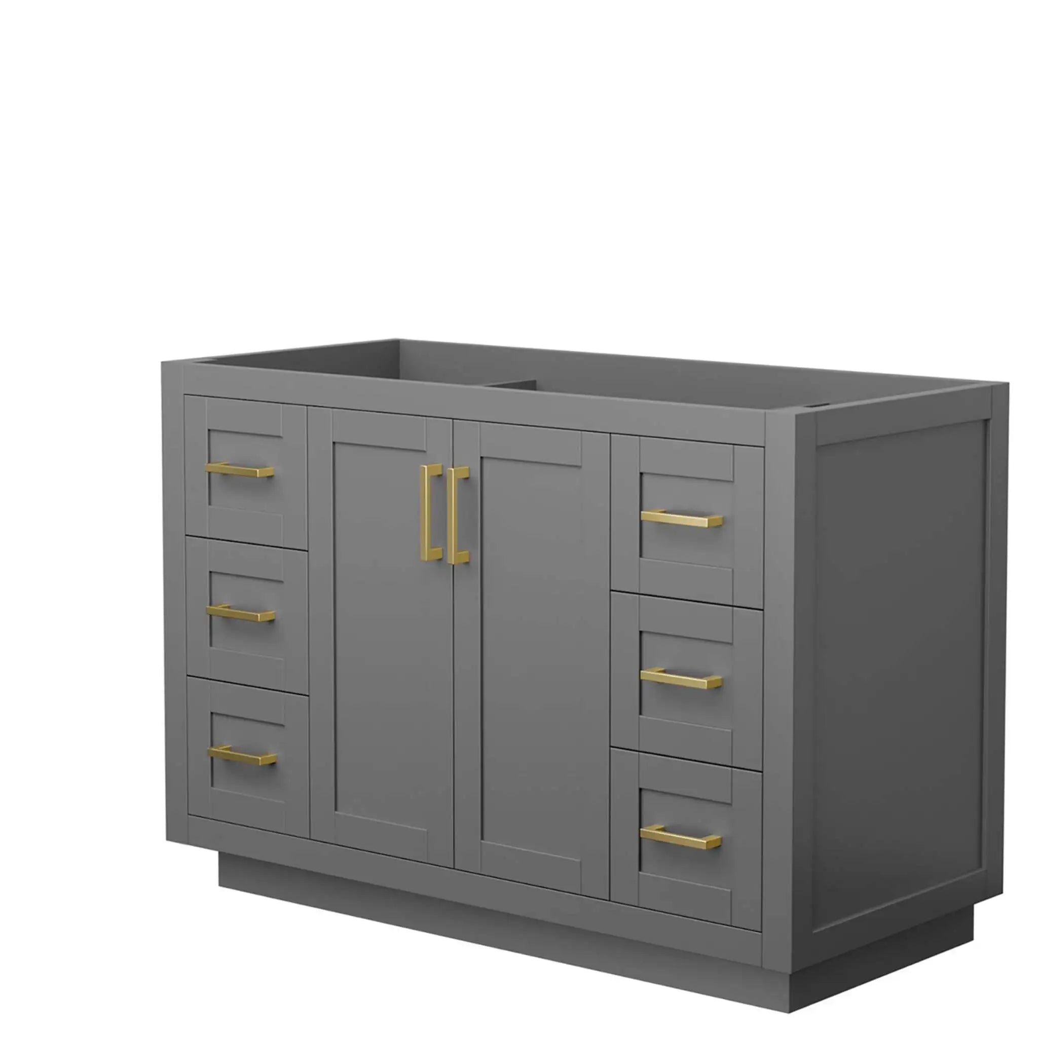 48" Miranda Single Bathroom Vanity in Dark Gray with Brushed Gold Trim by Wyndham