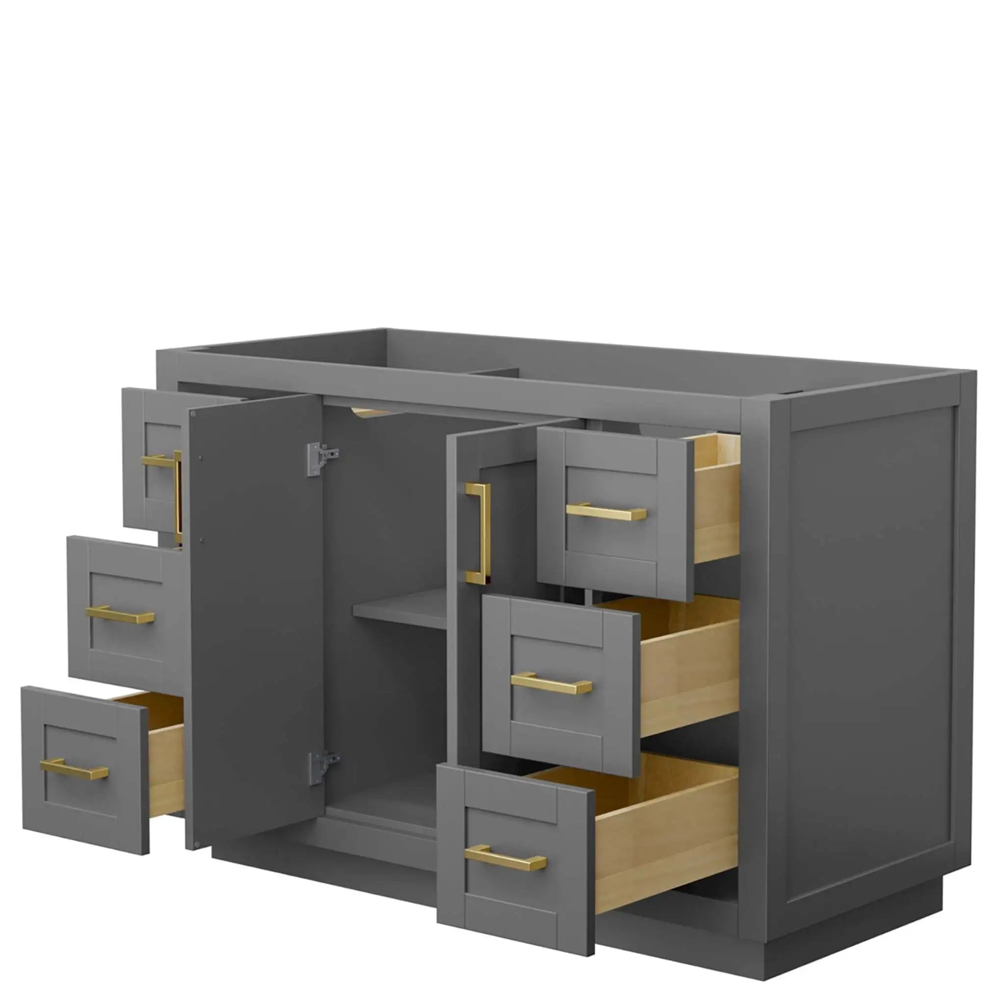 48" Miranda Single Bathroom Vanity in Dark Gray with Brushed Gold Trim by Wyndham