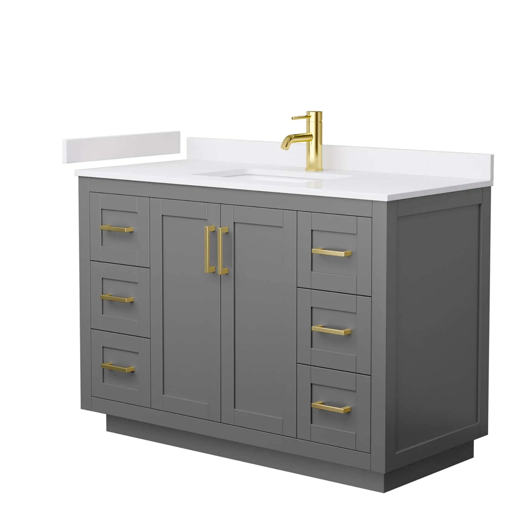 48" Miranda Single Bathroom Vanity in Dark Gray with Brushed Gold Trim by Wyndham