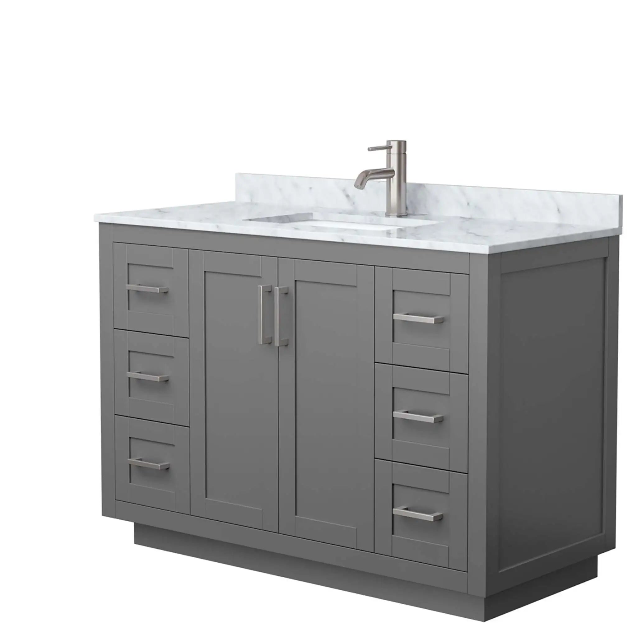 48" Miranda Single Bathroom Vanity in Dark Gray with Brushed Nickel Trim by Wyndham