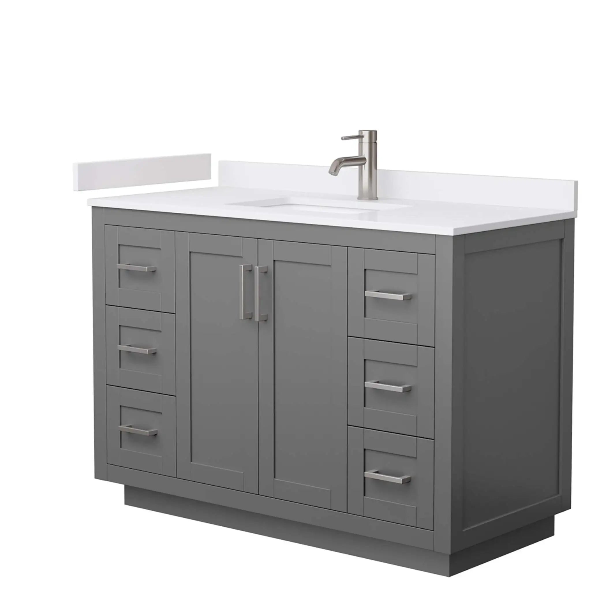 48" Miranda Single Bathroom Vanity in Dark Gray with Brushed Nickel Trim by Wyndham