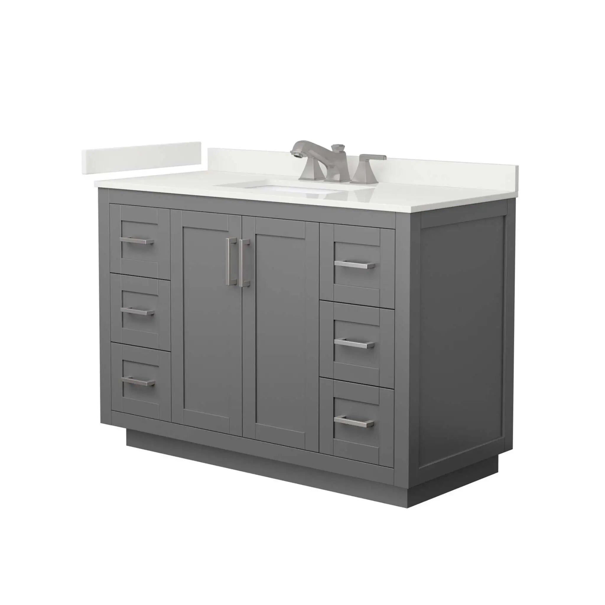 48" Miranda Single Bathroom Vanity in Dark Gray with Brushed Nickel Trim by Wyndham
