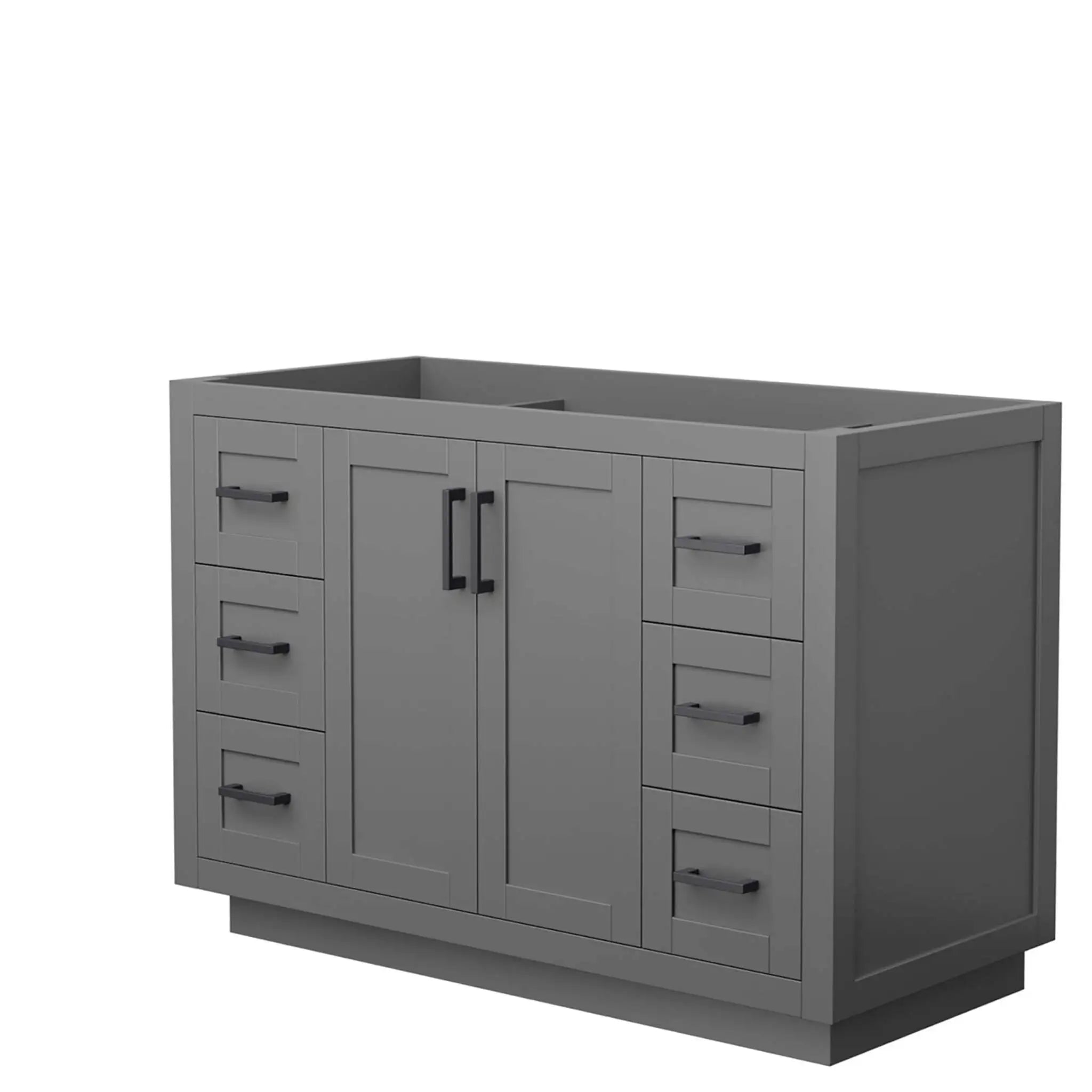 48" Miranda Single Bathroom Vanity in Dark Gray with Matte Black Trim by Wyndham