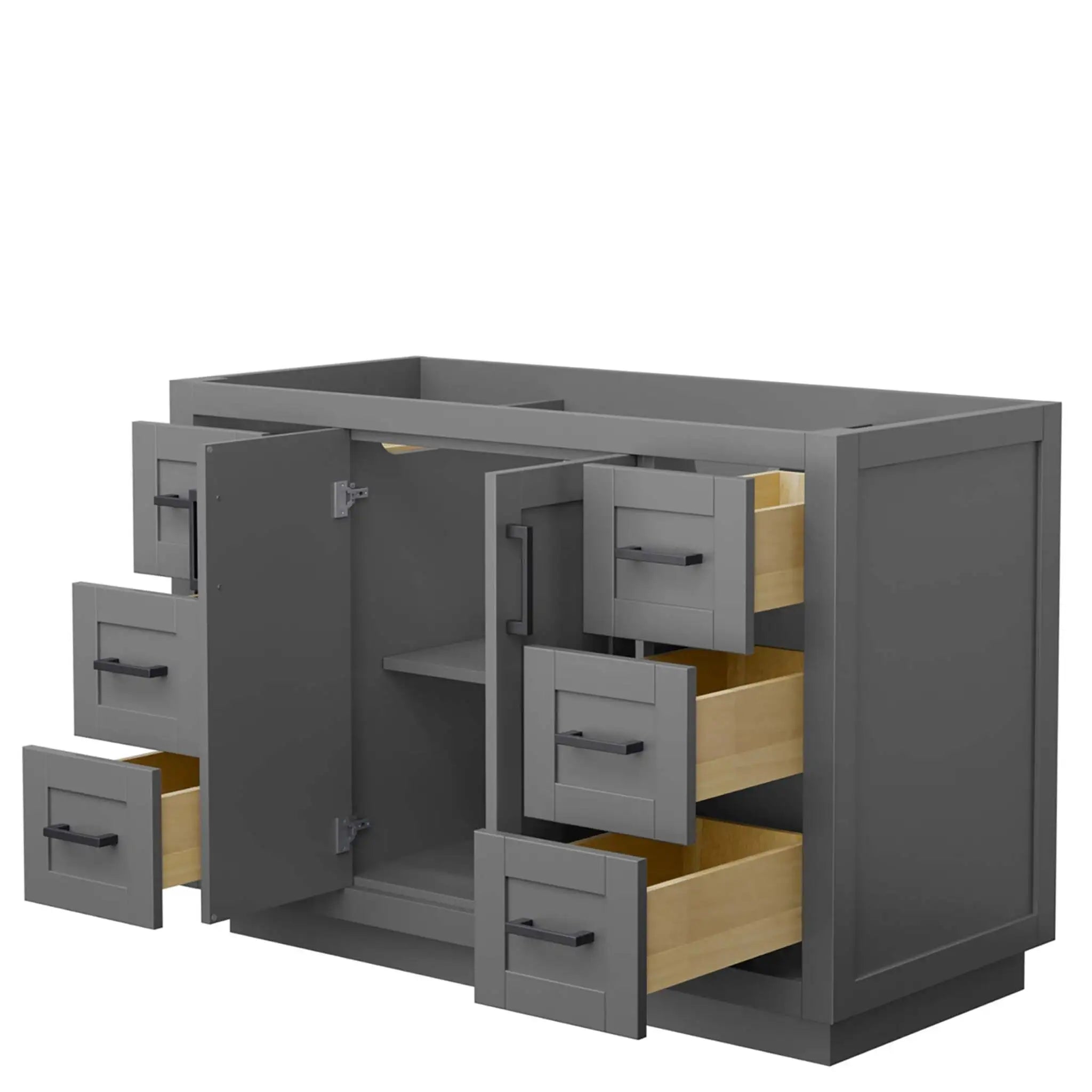 48" Miranda Single Bathroom Vanity in Dark Gray with Matte Black Trim by Wyndham