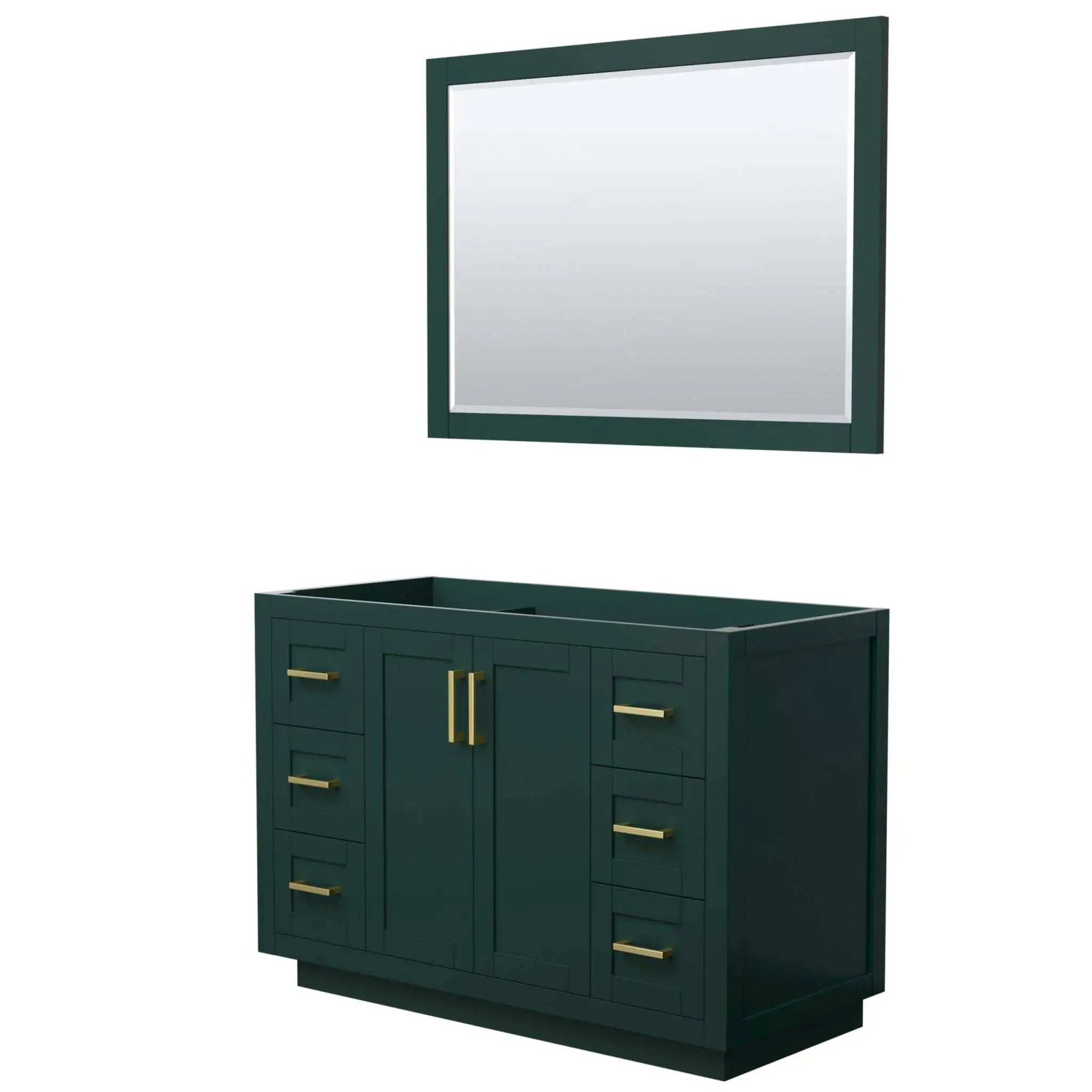 48" Miranda Single Bathroom Vanity in Green with Brushed Gold Trim & 46" Mirror by Wyndham