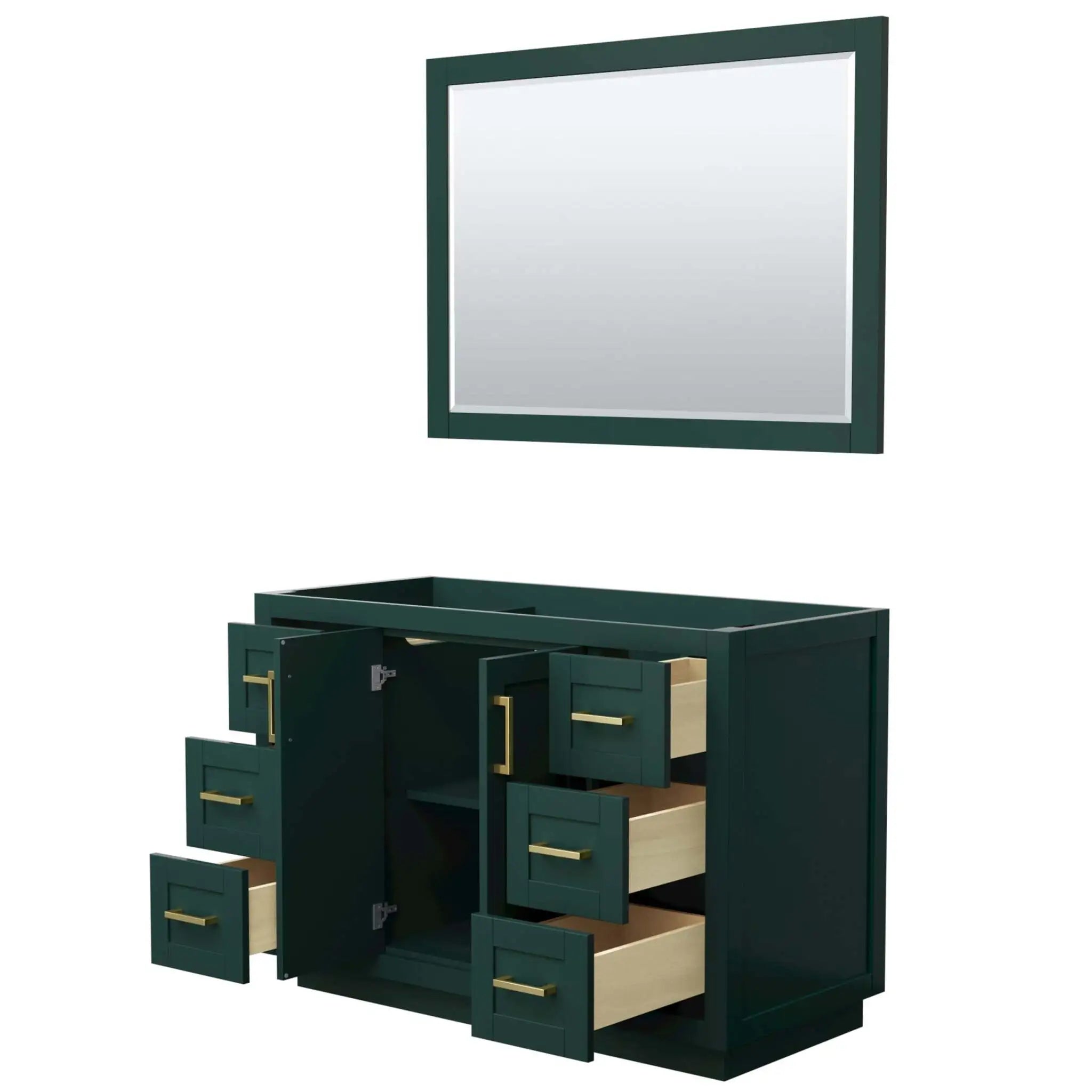 48" Miranda Single Bathroom Vanity in Green with Brushed Gold Trim & 46" Mirror by Wyndham