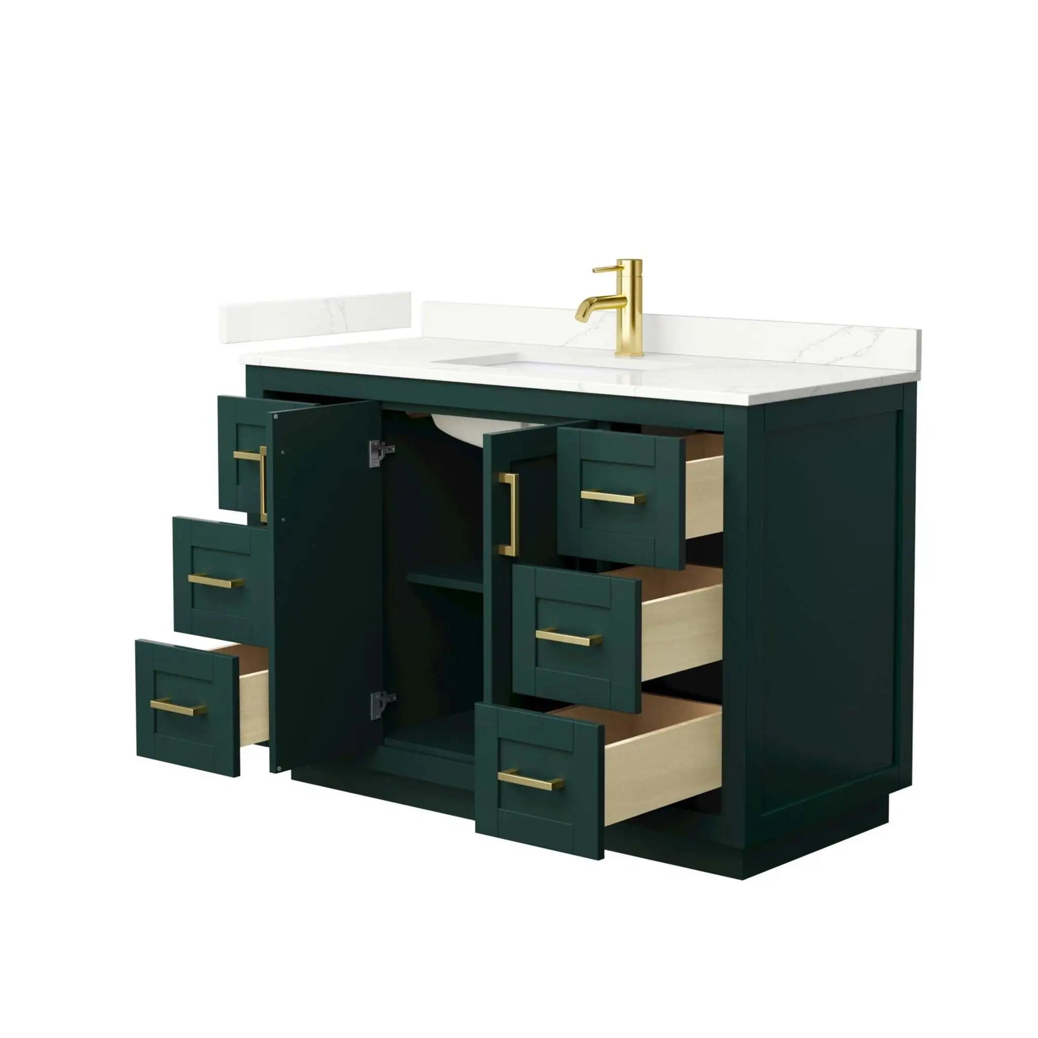48" Miranda Single Bathroom Vanity in Green with Brushed Gold Trim by Wyndham