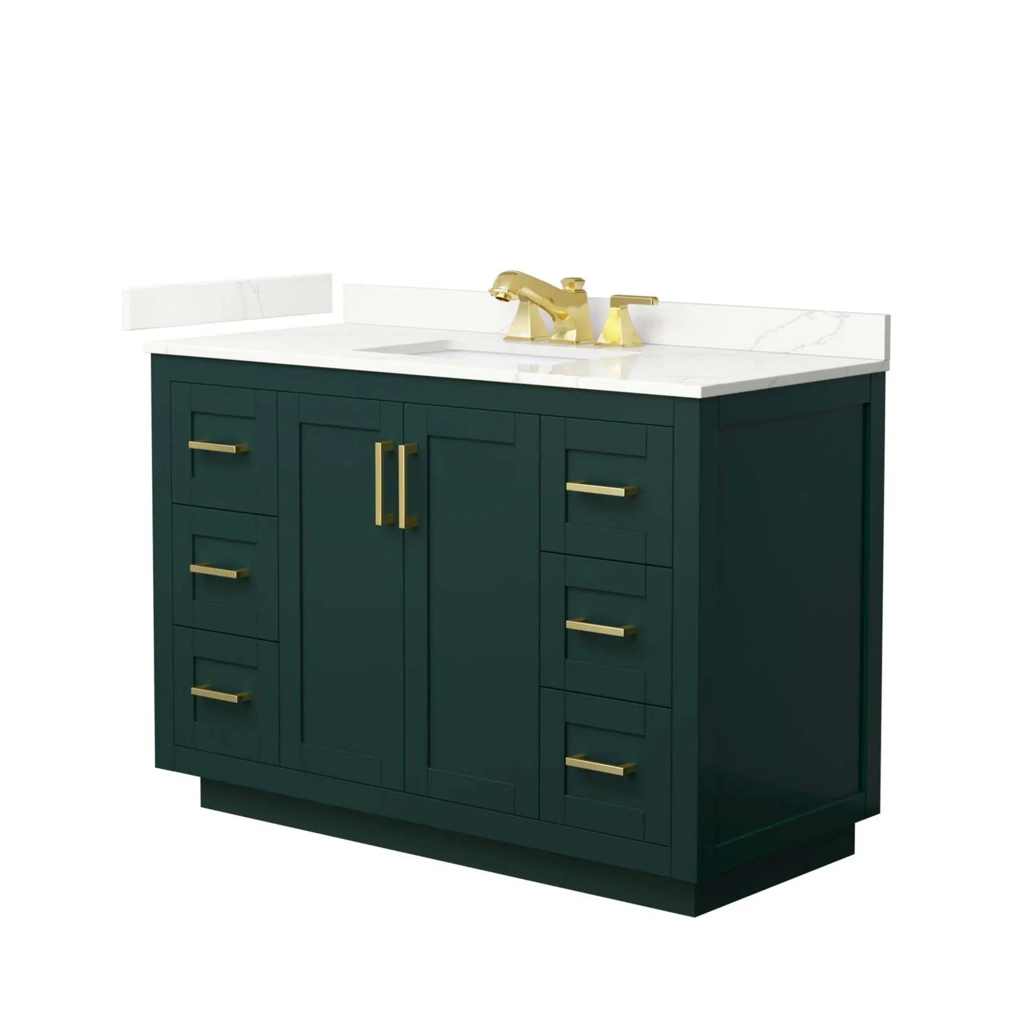 48" Miranda Single Bathroom Vanity in Green with Brushed Gold Trim by Wyndham