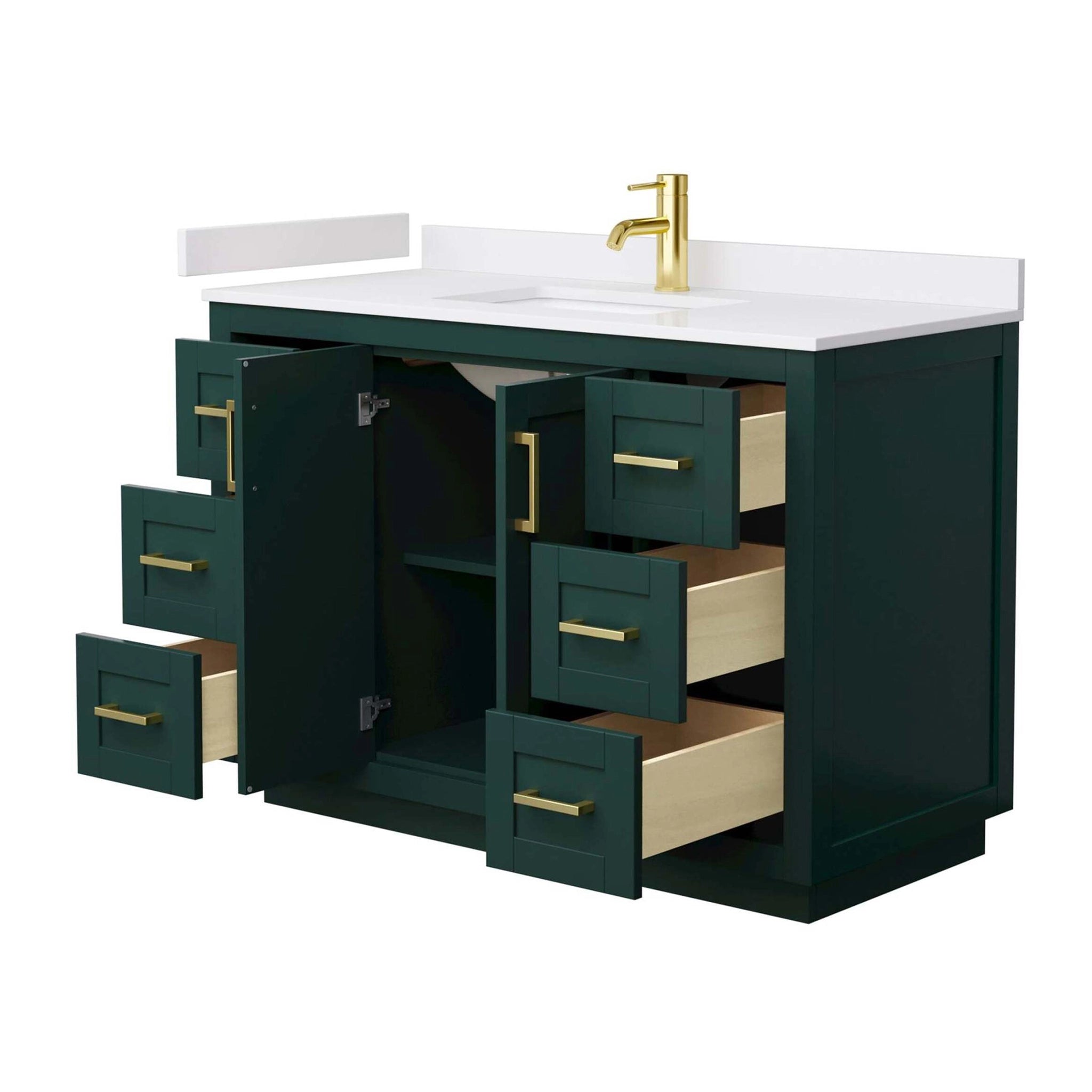 48" Miranda Single Bathroom Vanity in Green with Brushed Gold Trim by Wyndham