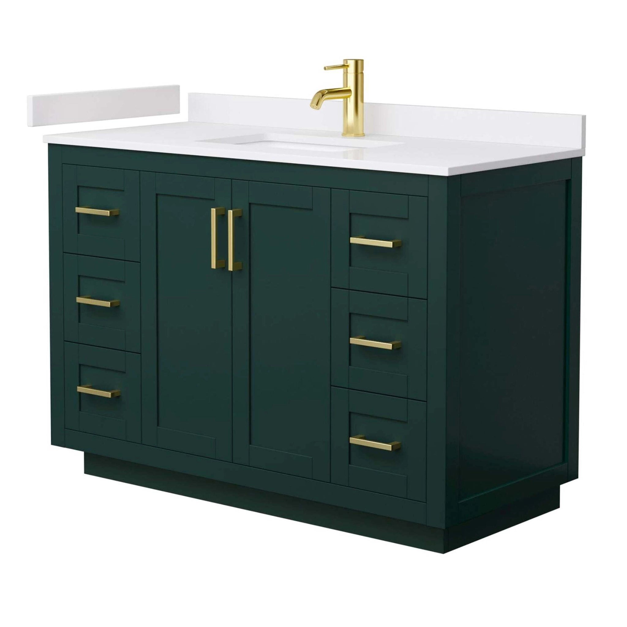 48" Miranda Single Bathroom Vanity in Green with Brushed Gold Trim by Wyndham