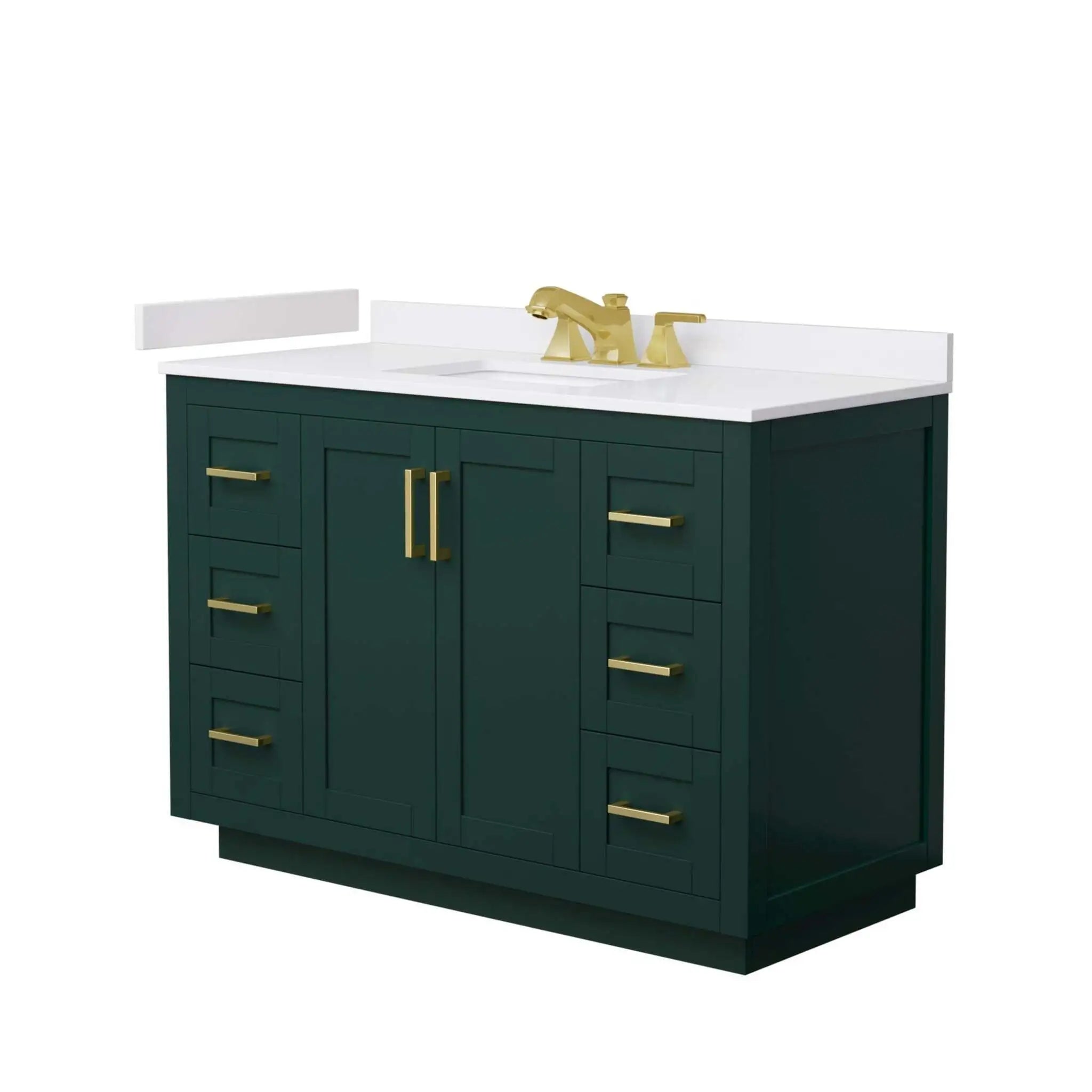 48" Miranda Single Bathroom Vanity in Green with Brushed Gold Trim by Wyndham