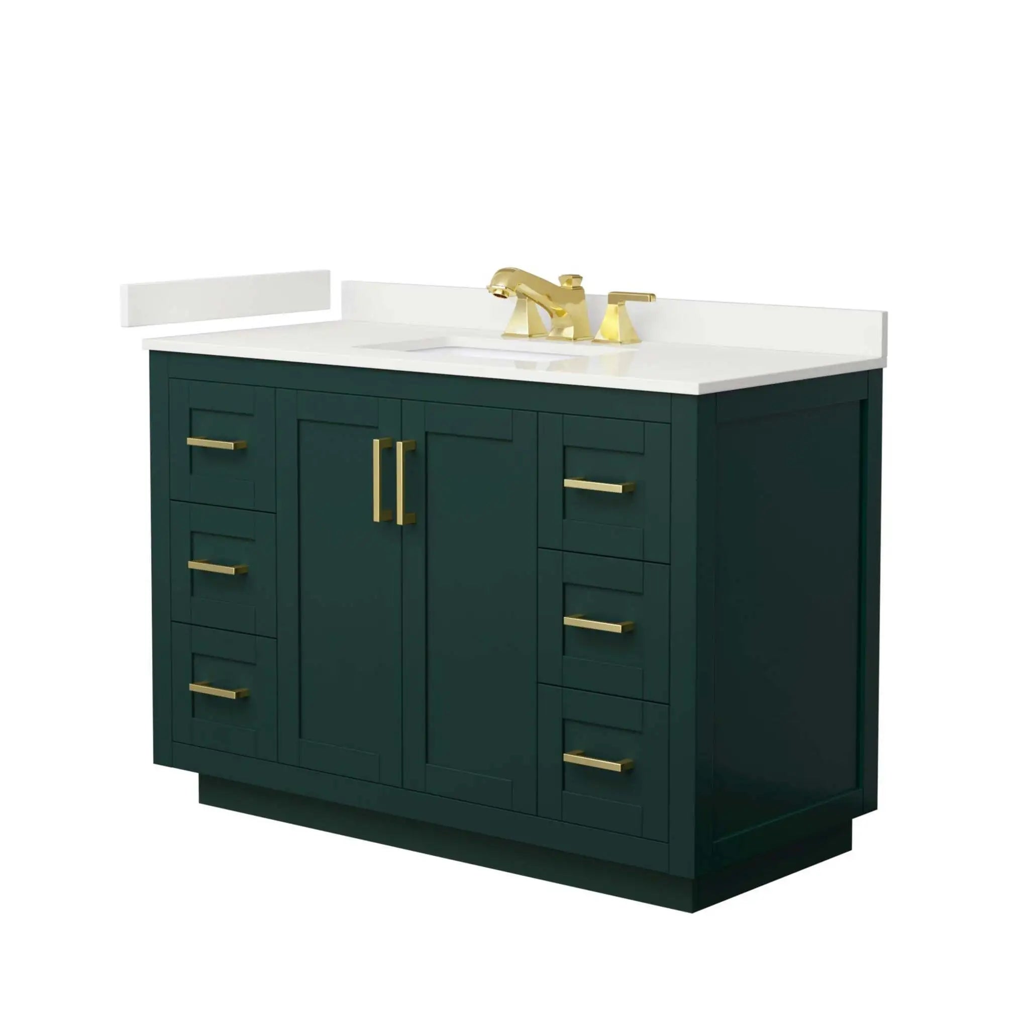 48" Miranda Single Bathroom Vanity in Green with Brushed Gold Trim by Wyndham