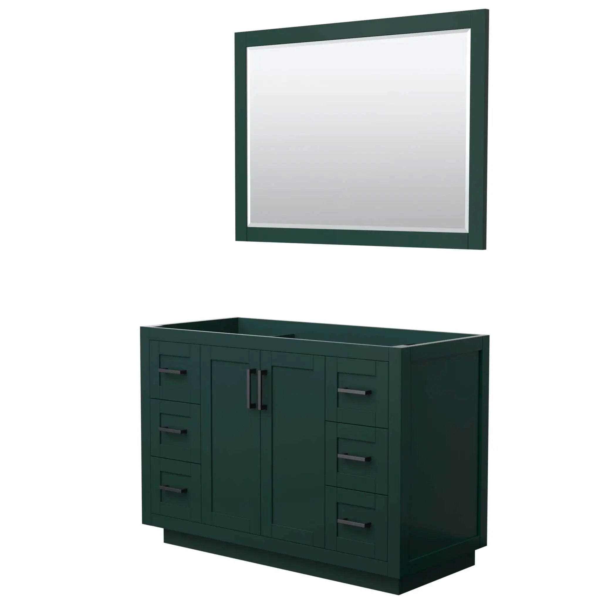 48" Miranda Single Bathroom Vanity in Green with Matte Black Trim & 46" Mirror by Wyndham