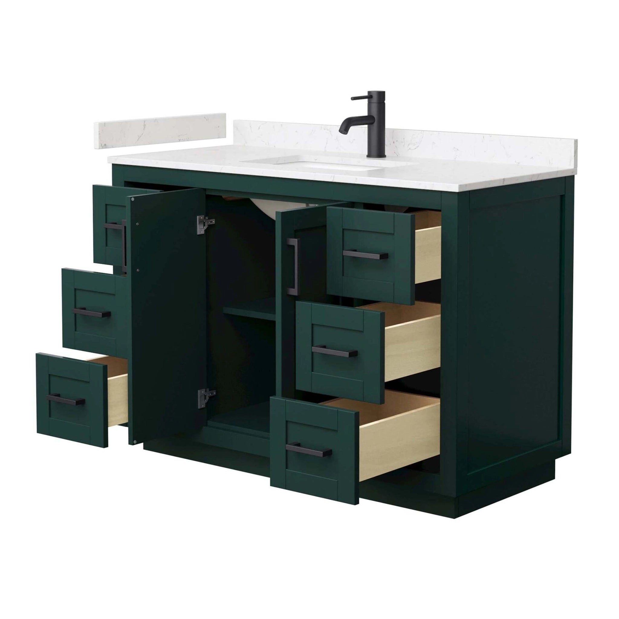 48" Miranda Single Bathroom Vanity in Green with Matte Black Trim by Wyndham