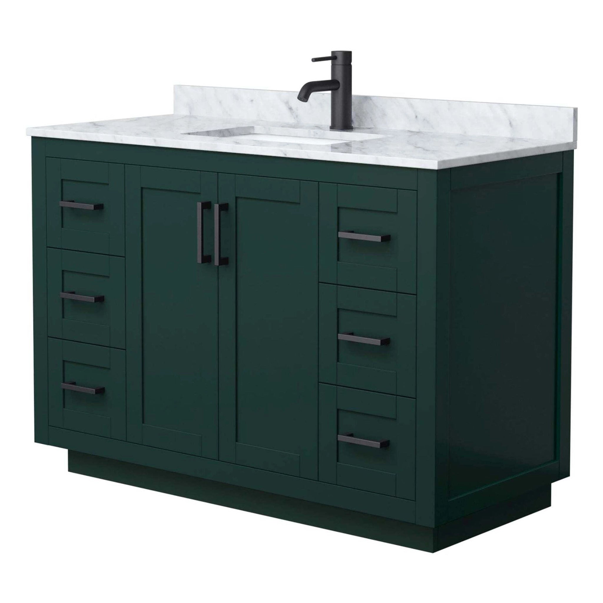48" Miranda Single Bathroom Vanity in Green with Matte Black Trim by Wyndham