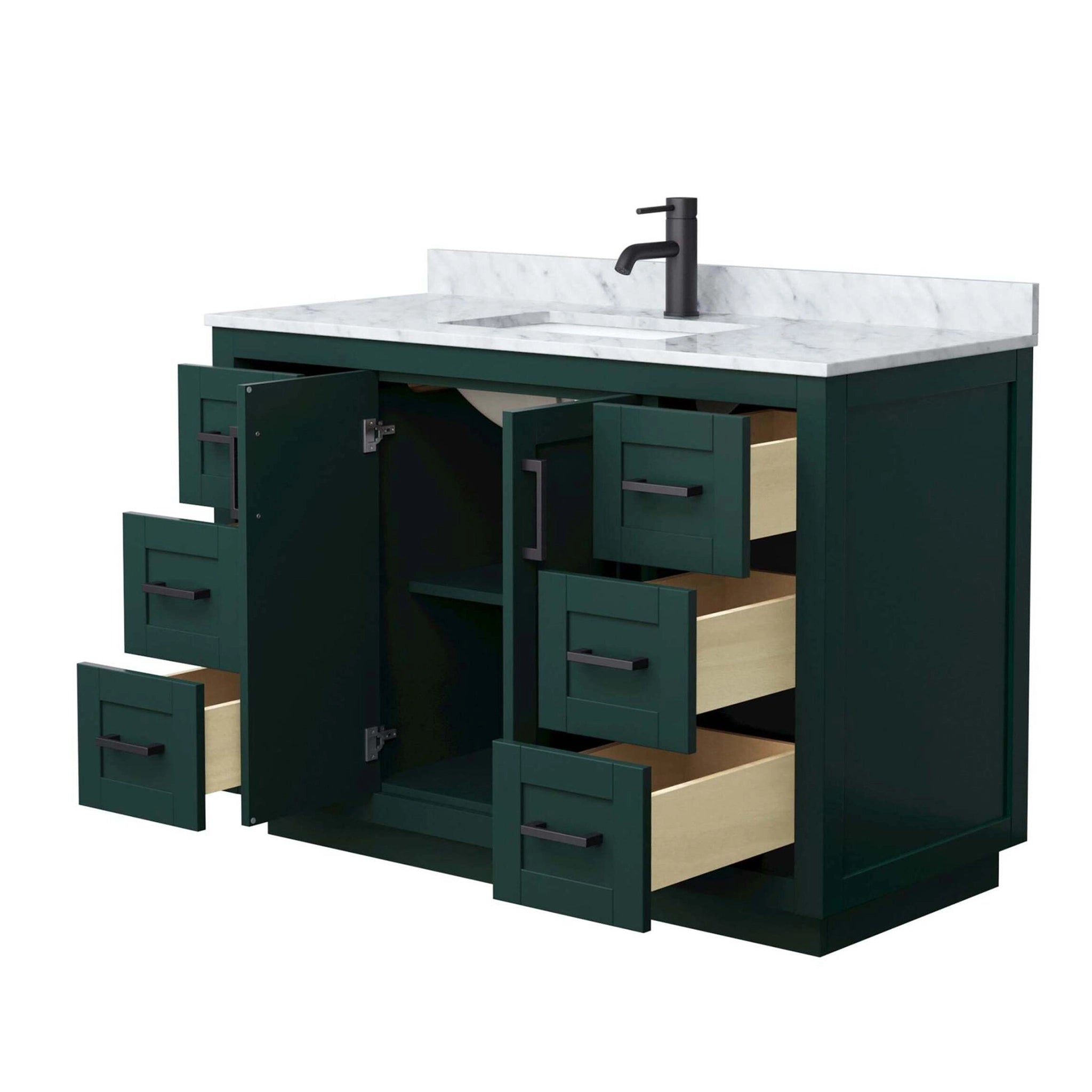48" Miranda Single Bathroom Vanity in Green with Matte Black Trim by Wyndham