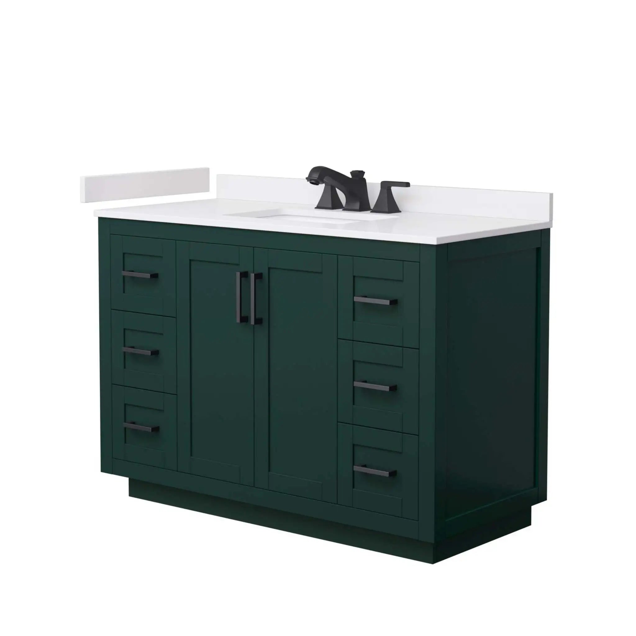 48" Miranda Single Bathroom Vanity in Green with Matte Black Trim by Wyndham