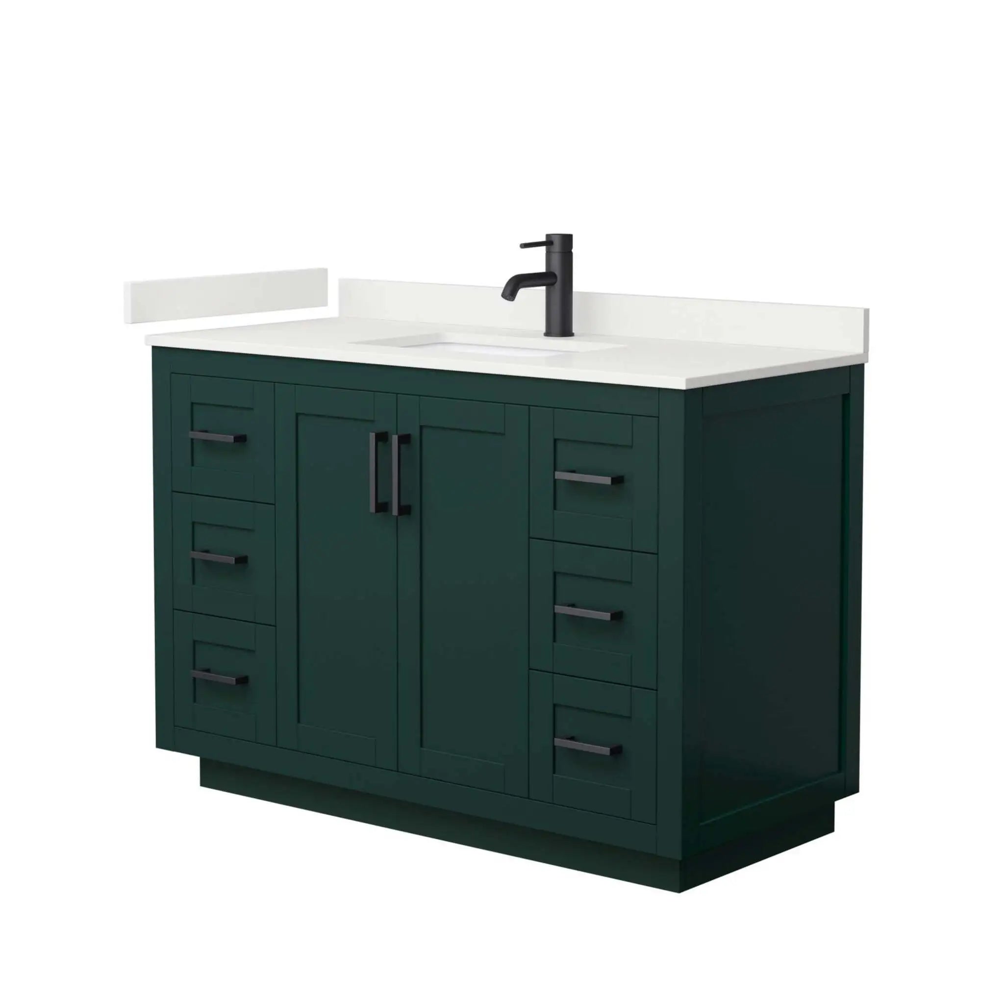 48" Miranda Single Bathroom Vanity in Green with Matte Black Trim by Wyndham
