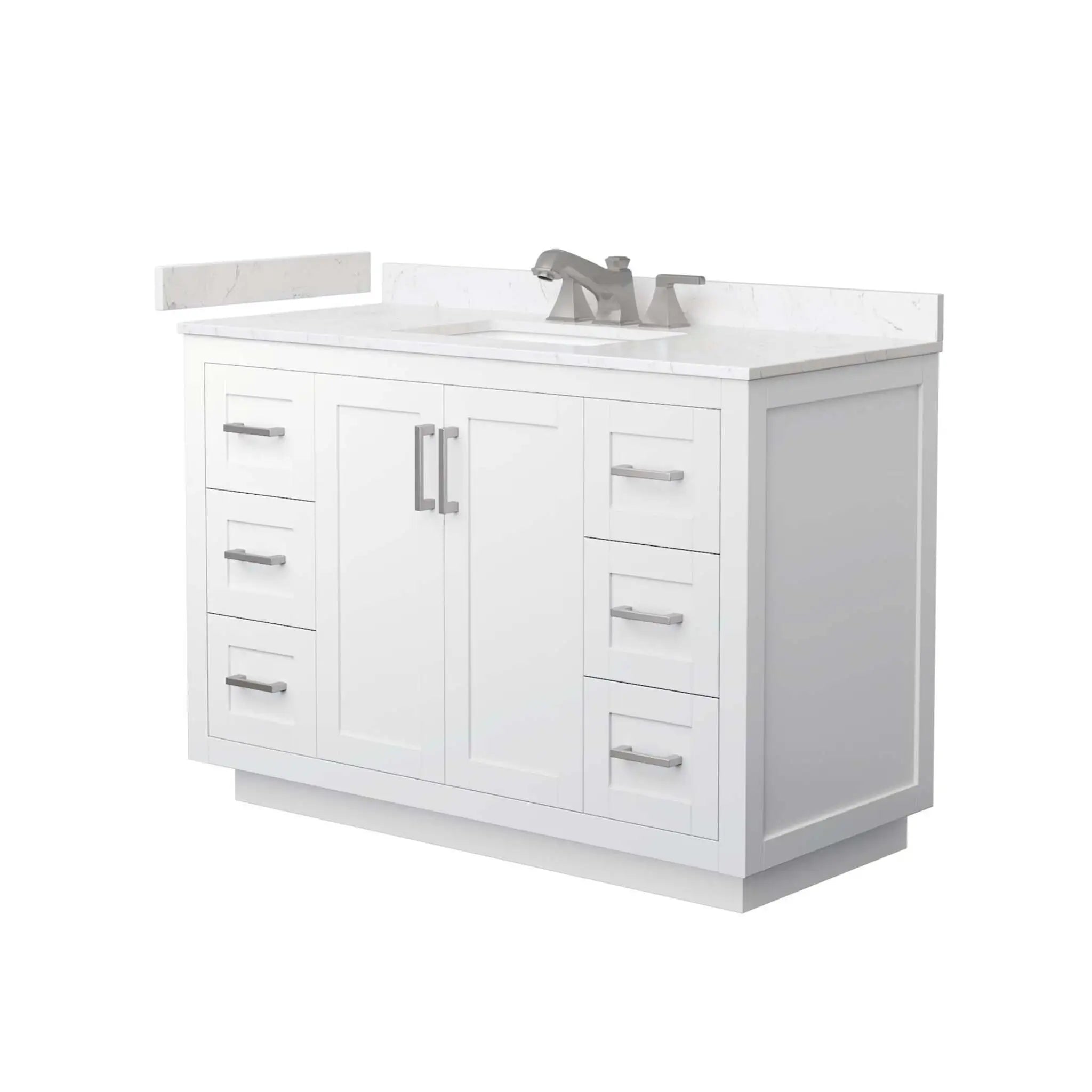 48" Miranda Single Bathroom Vanity in White with Brushed Nickel Trim by Wyndham