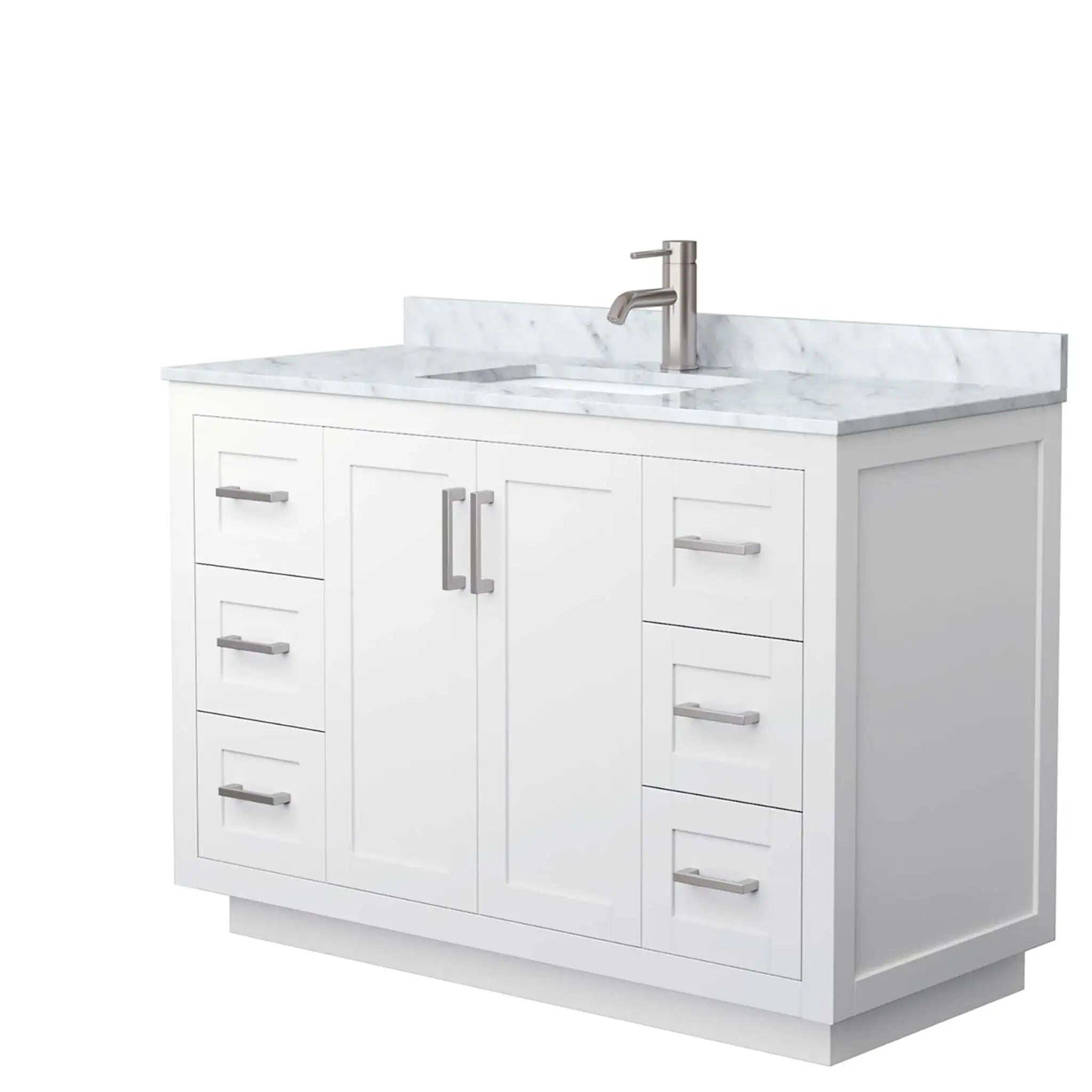 48" Miranda Single Bathroom Vanity in White with Brushed Nickel Trim by Wyndham